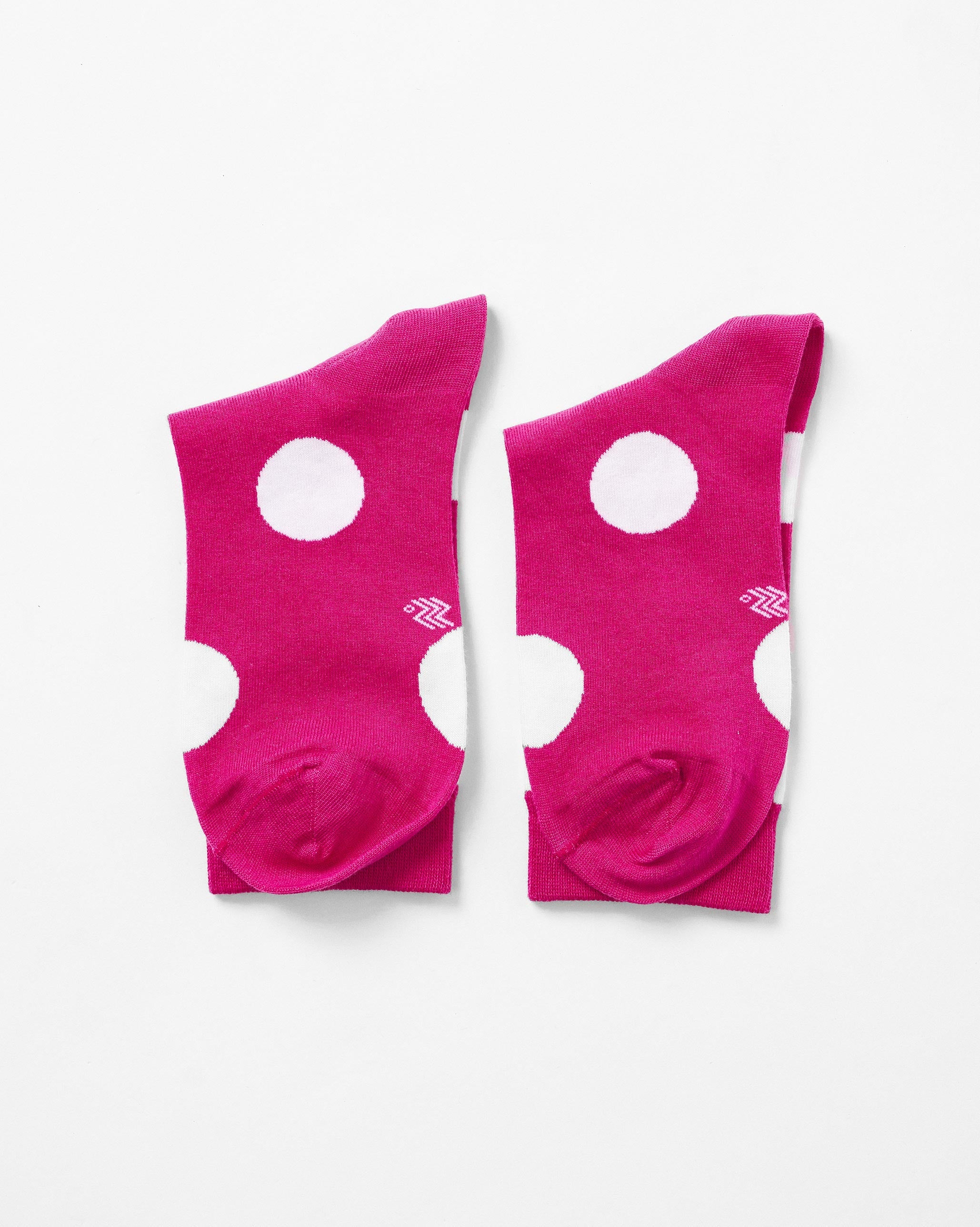 Polka Love Socks - Fuchsia & Oatmeal
