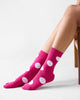 Polka Love Socks - Fuchsia & Oatmeal