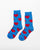 Happy Heart Socks - Cobalt Blue & Red