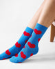 Happy Heart Socks - Cobalt Blue & Red