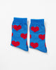 Happy Heart Socks - Cobalt Blue & Red