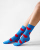 Happy Heart Socks - Cobalt Blue & Red