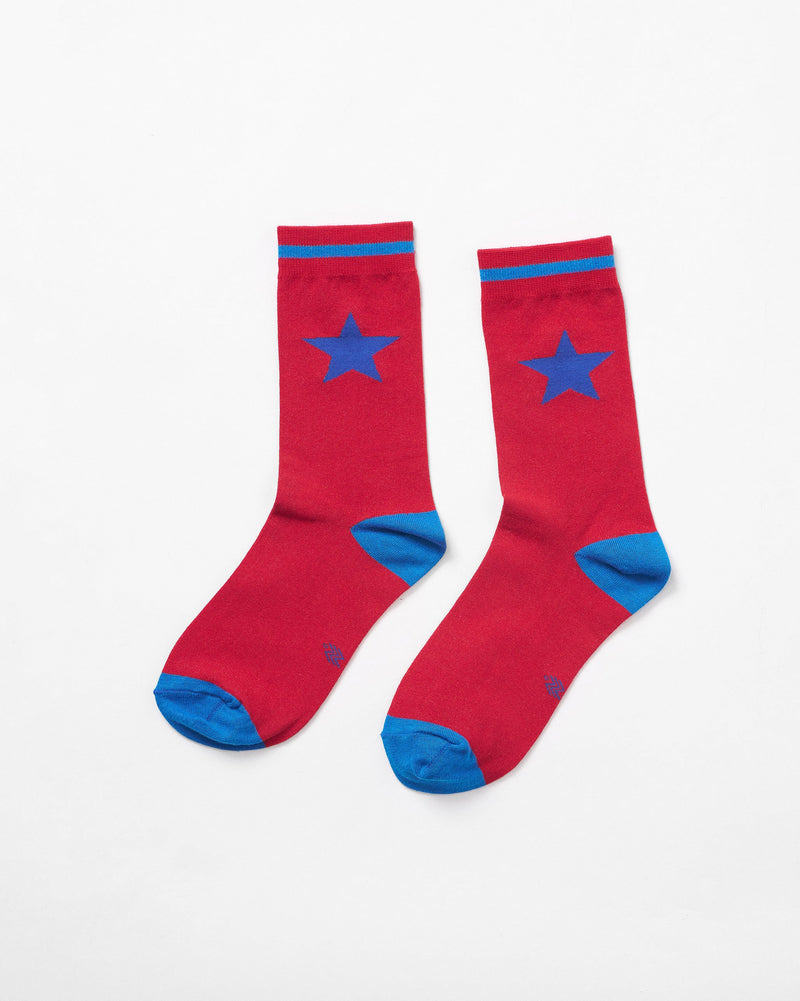 Starstruck Socks - Red & Cobalt Blue