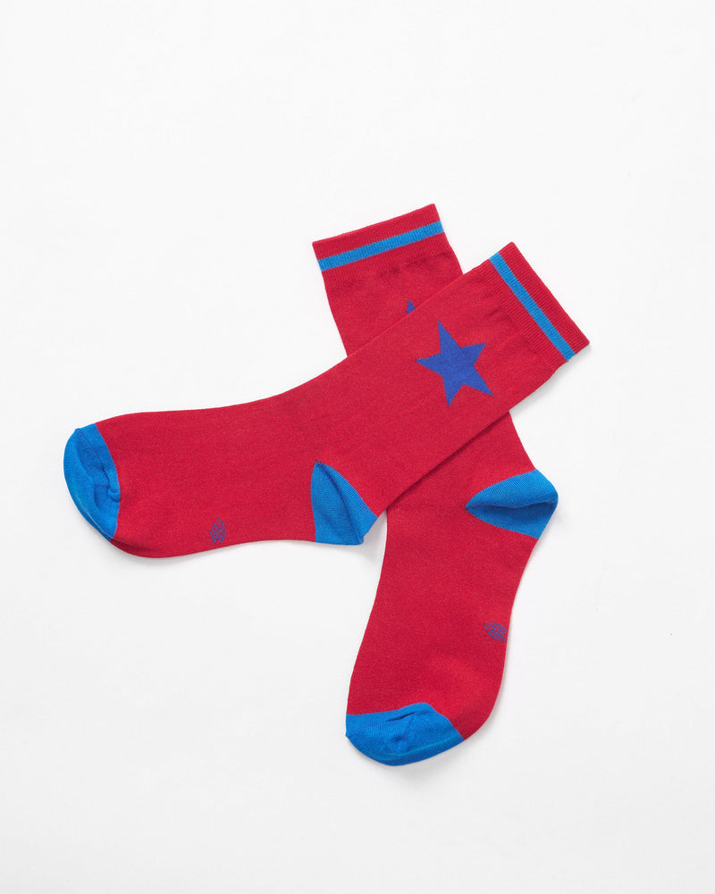 Starstruck Socks - Red & Cobalt Blue