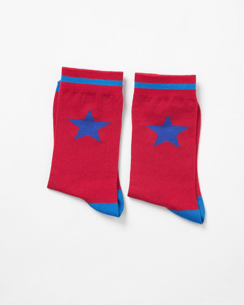 Starstruck Socks - Red & Cobalt Blue