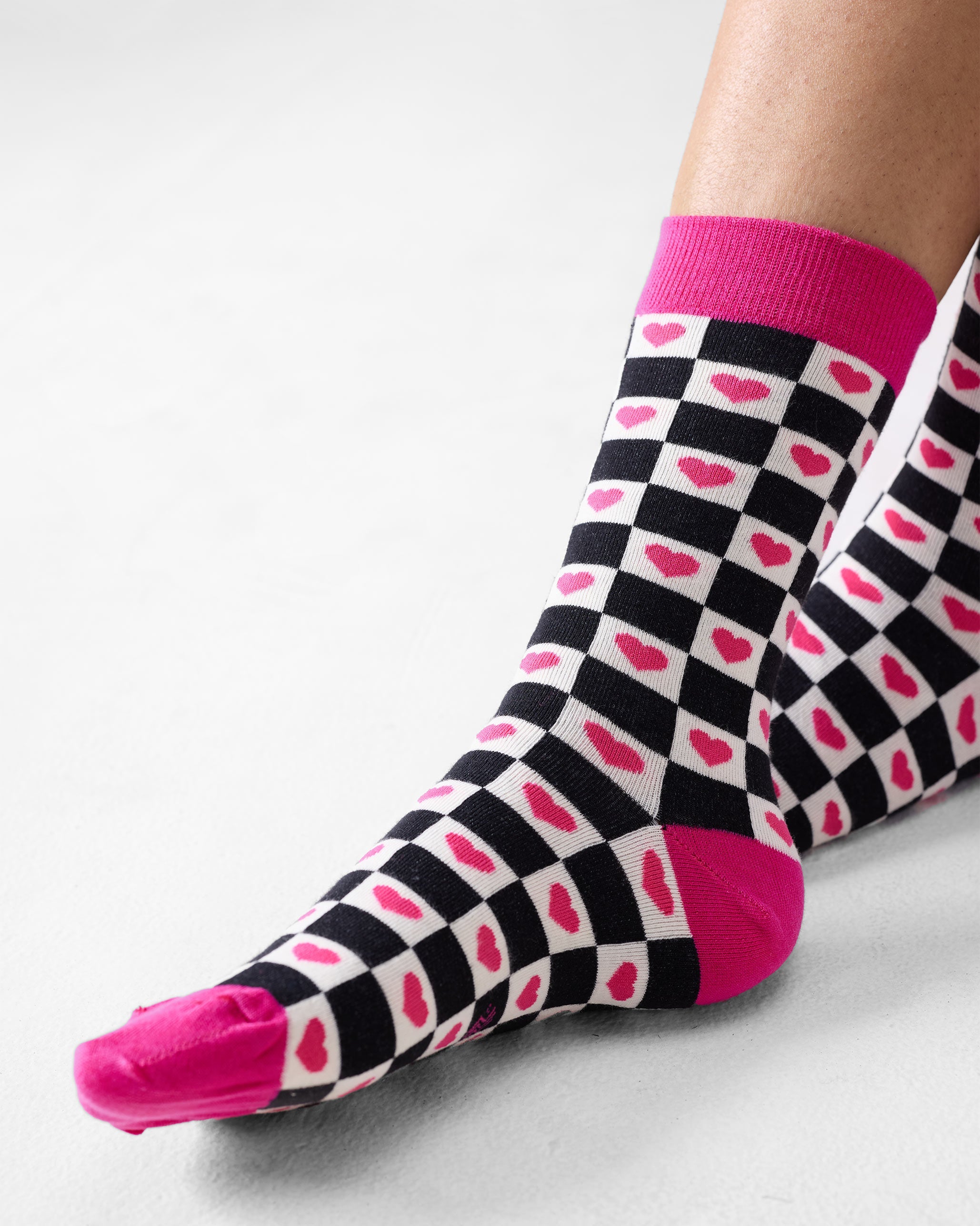 Checkers Socks - Black & Oatmeal