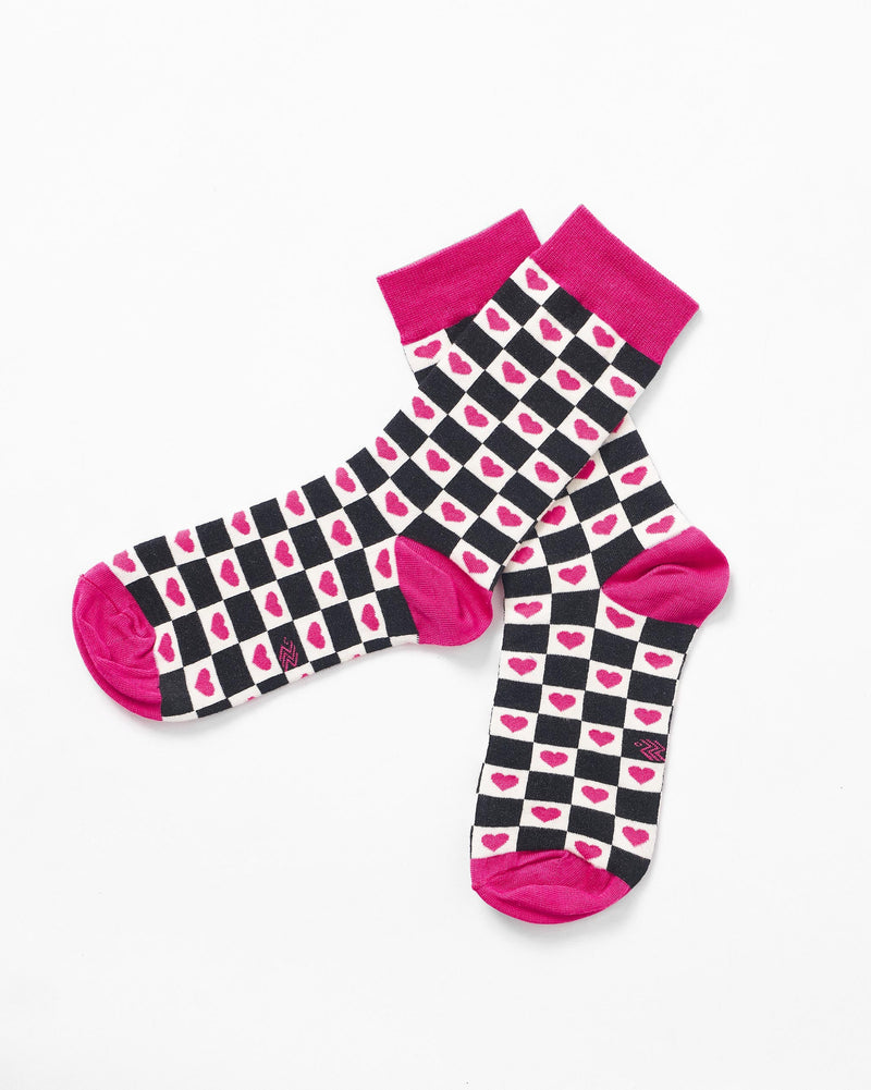 Checkers Socks - Black & Oatmeal