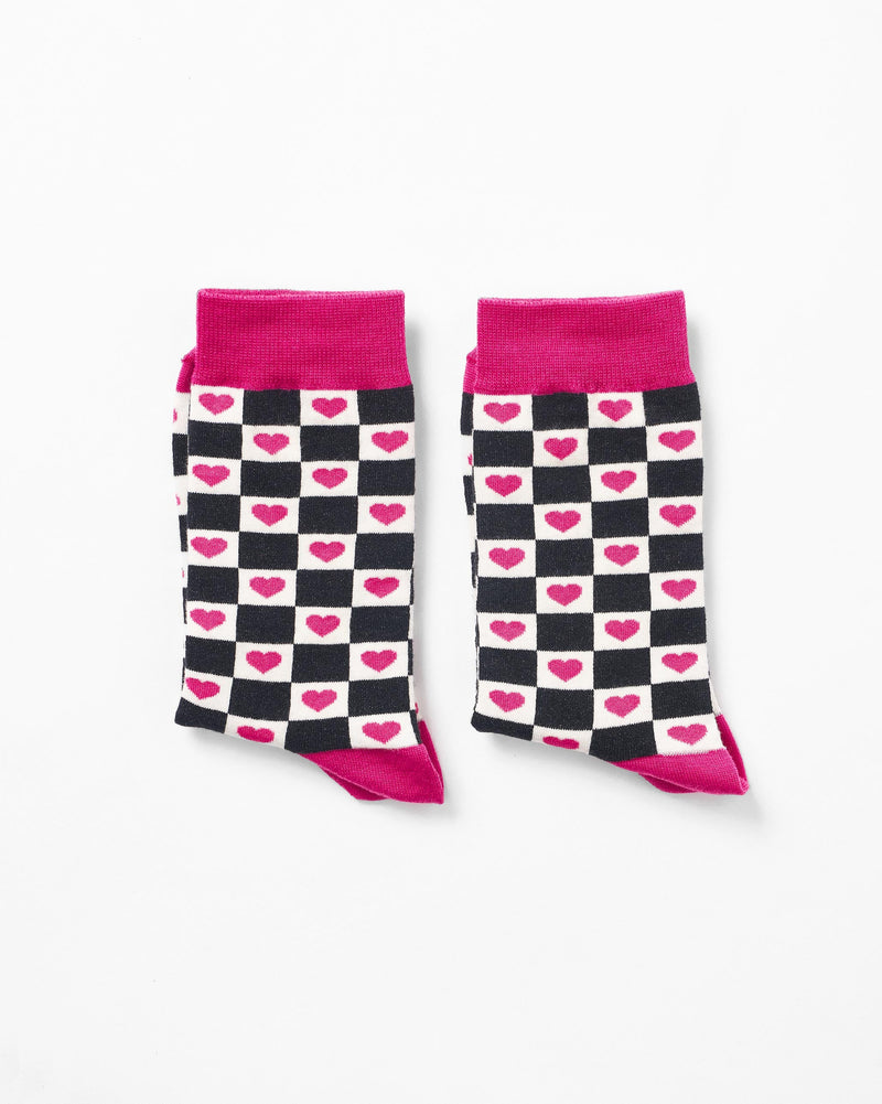 Checkers Socks - Black & Oatmeal