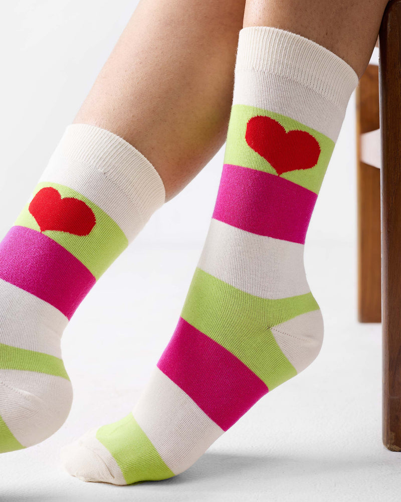 Lovestruck Socks - Fuchsia & Lime