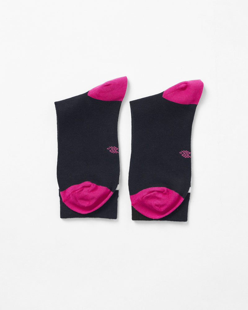 Flowerbed Socks - Black & Fuchsia