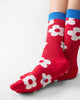 Cherry Blossom Socks - Red & Oatmeal