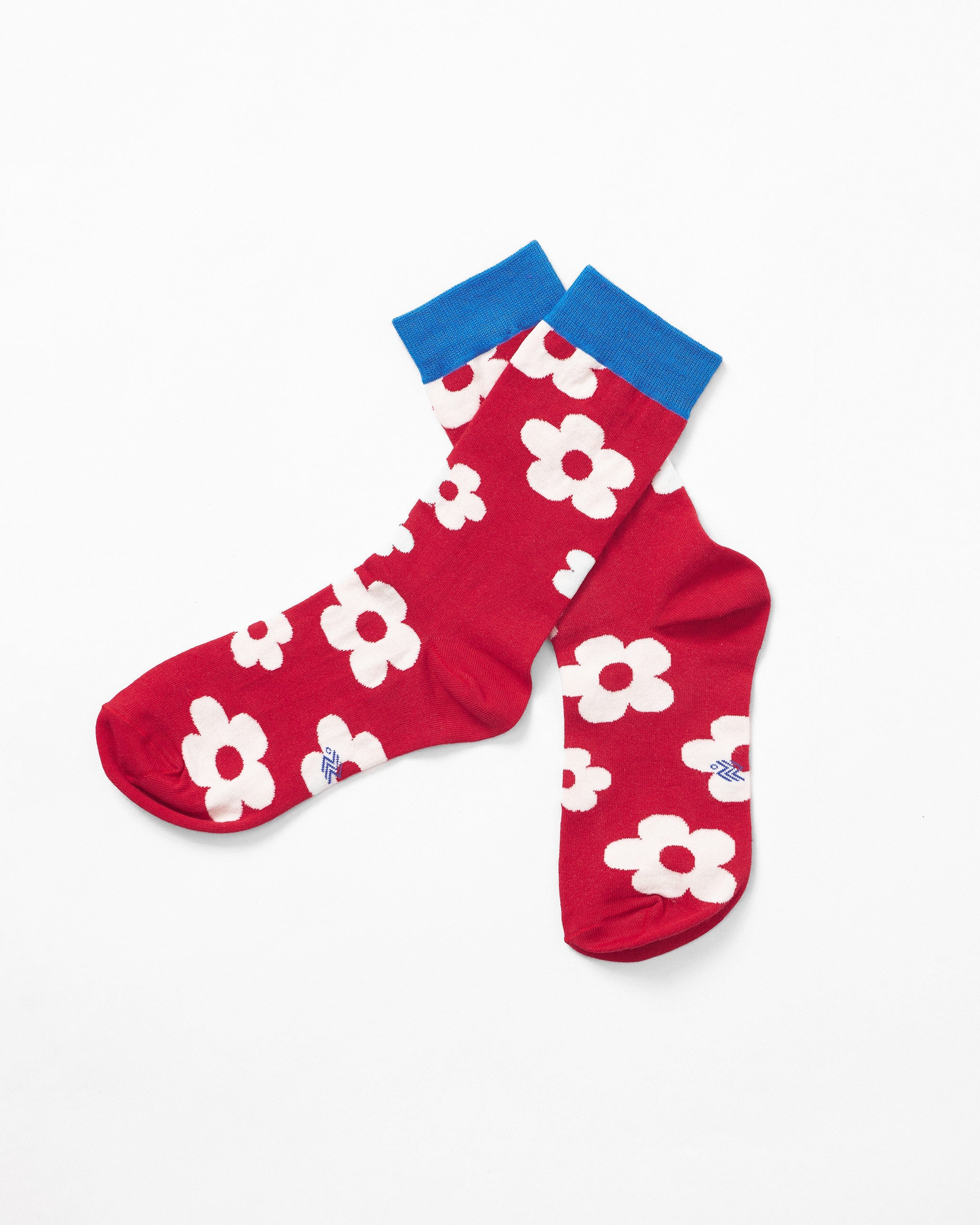 Cherry Blossom Socks - Red & Oatmeal