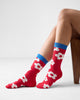 Cherry Blossom Socks - Red & Oatmeal
