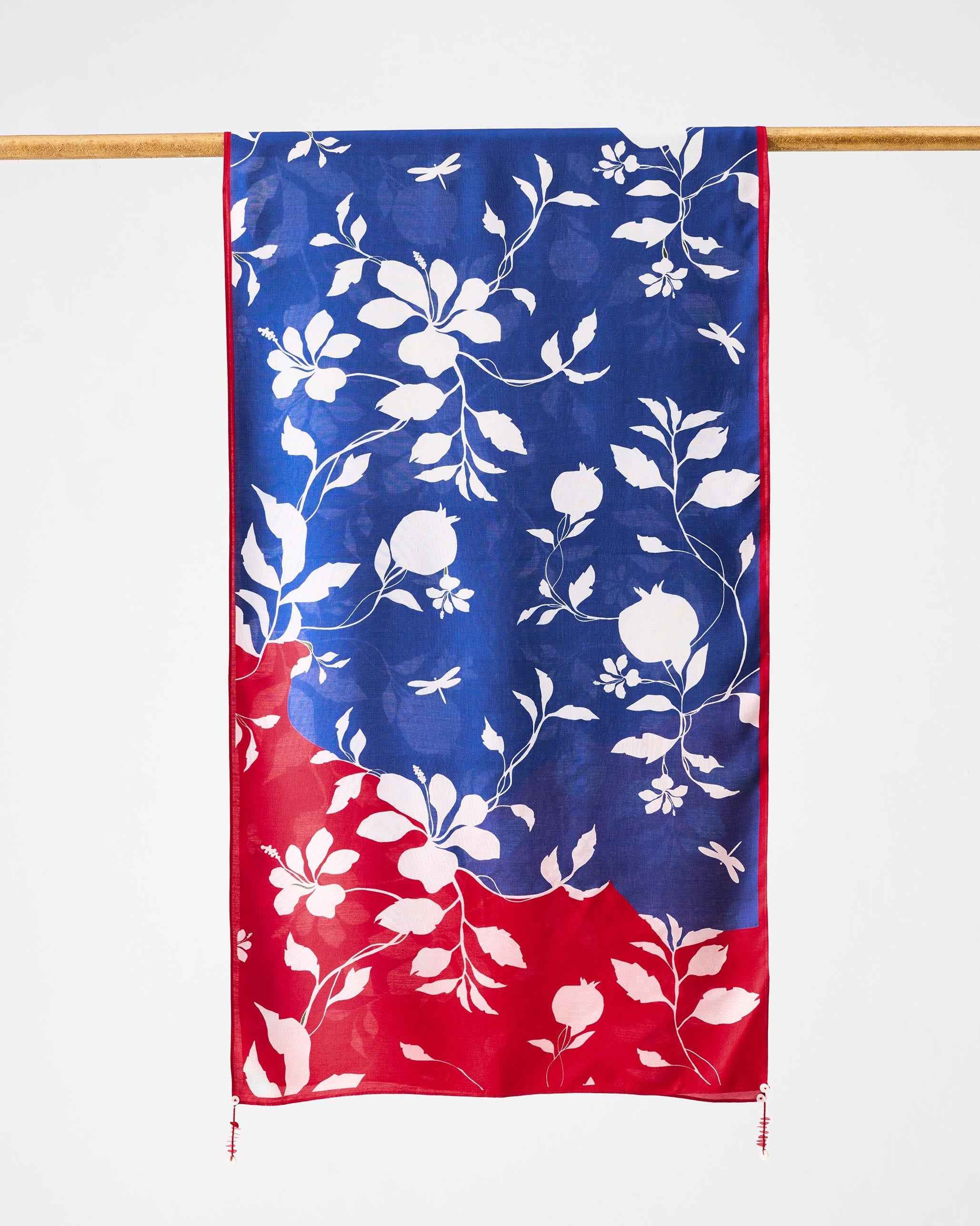 Hana Scarf - Blue & Red