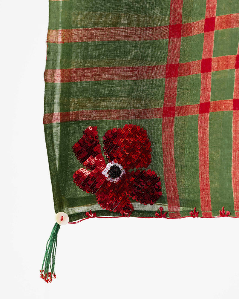 Journey Scarf - Olive & Red