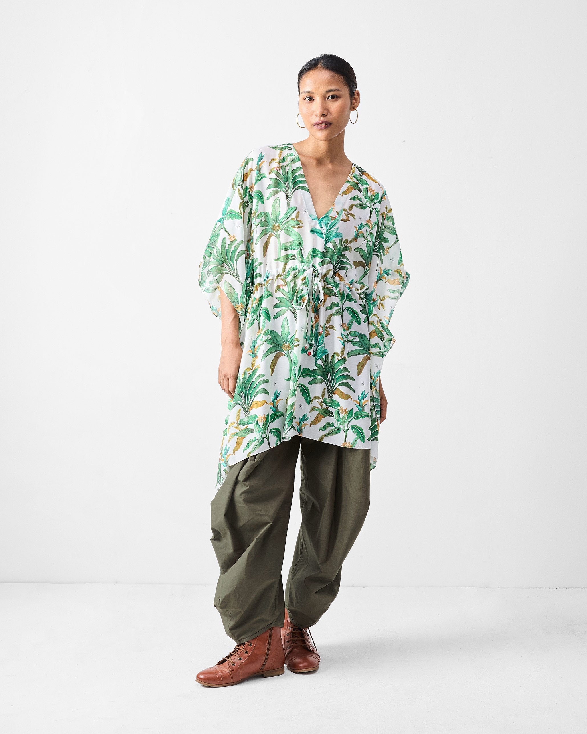Munnar Kaftan - Green Printed