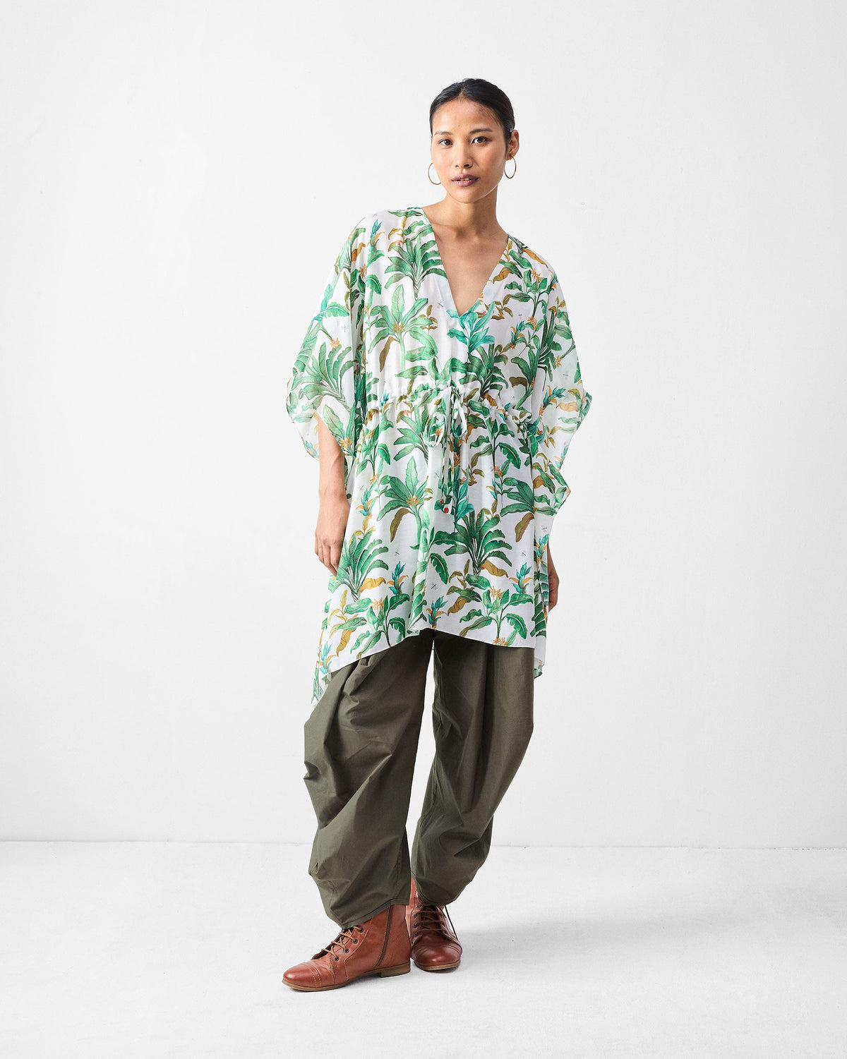 Munnar Kaftan - Green Printed
