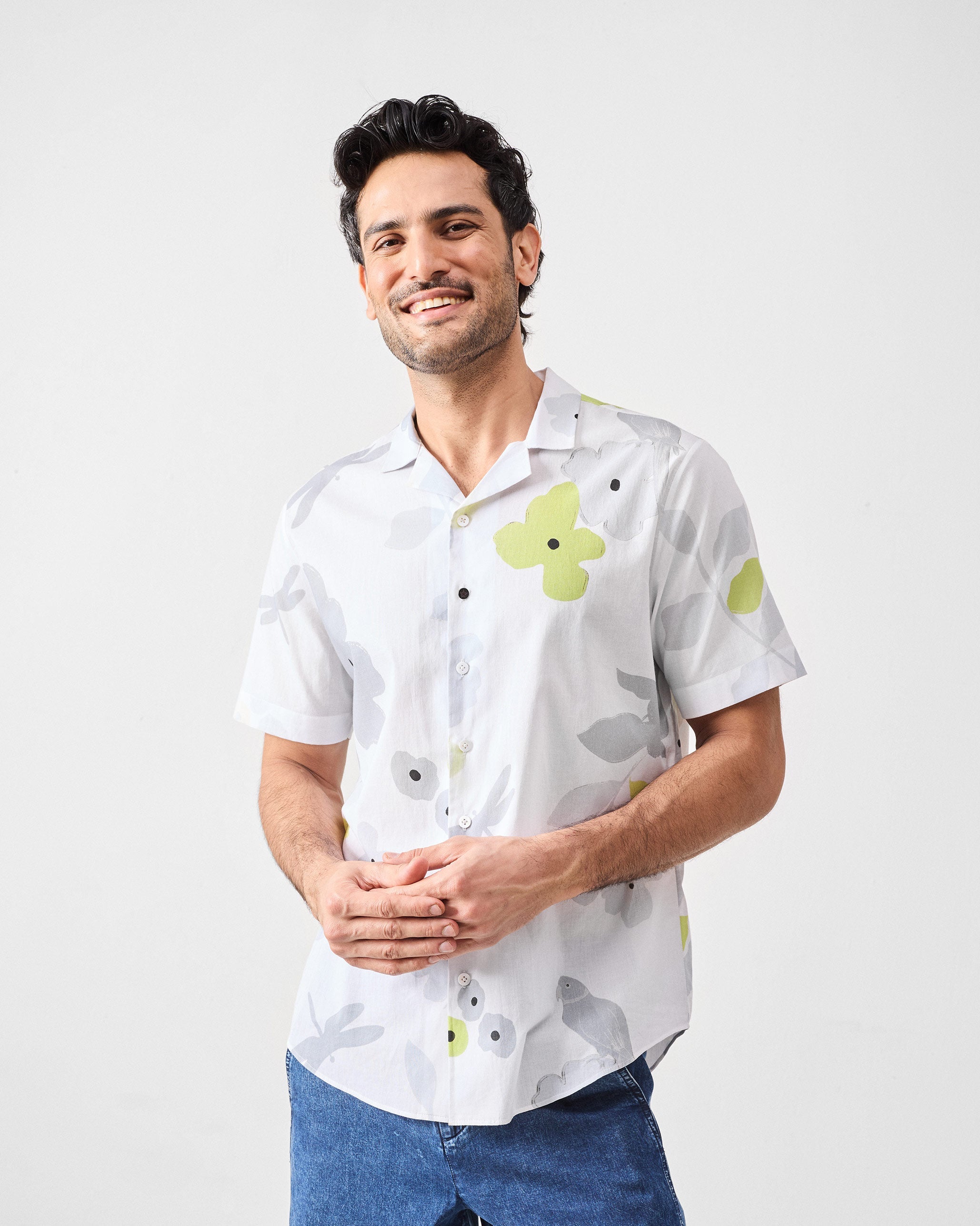 Mistari Shirt - Charcoal Printed