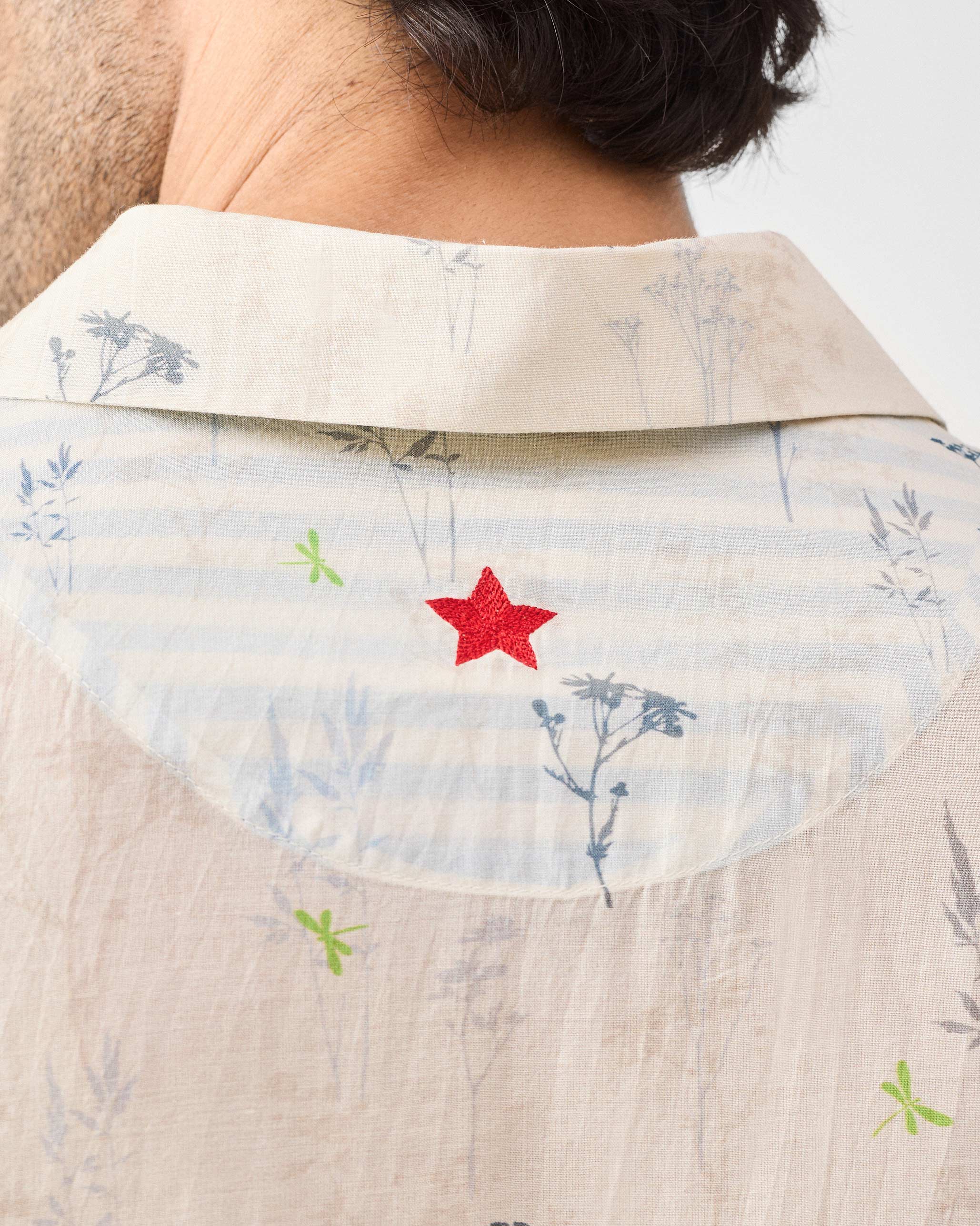 Mistari Shirt - Grey Printed