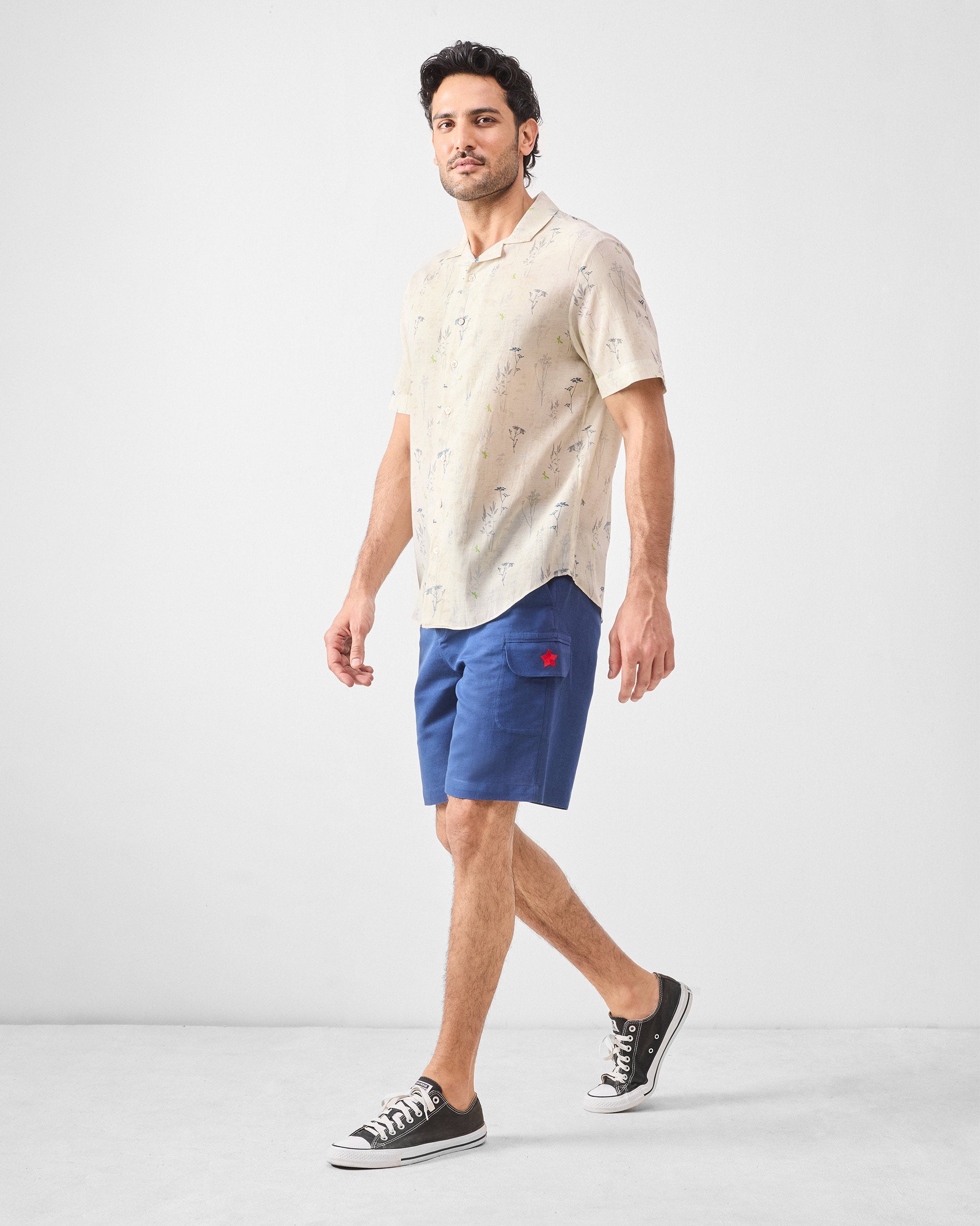 Mistari Shirt - Grey Printed