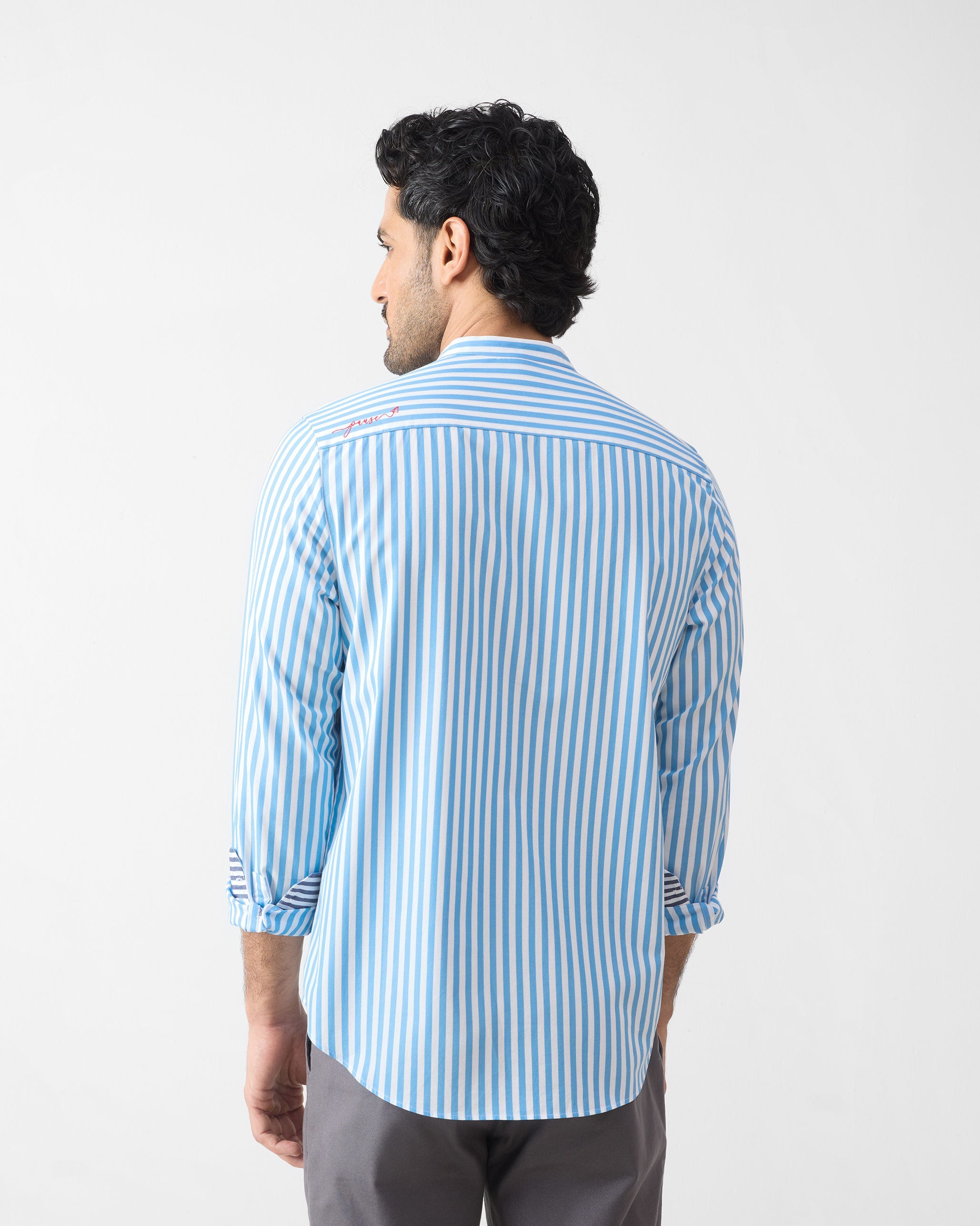 Ross Shirt - Blue & White Stripes