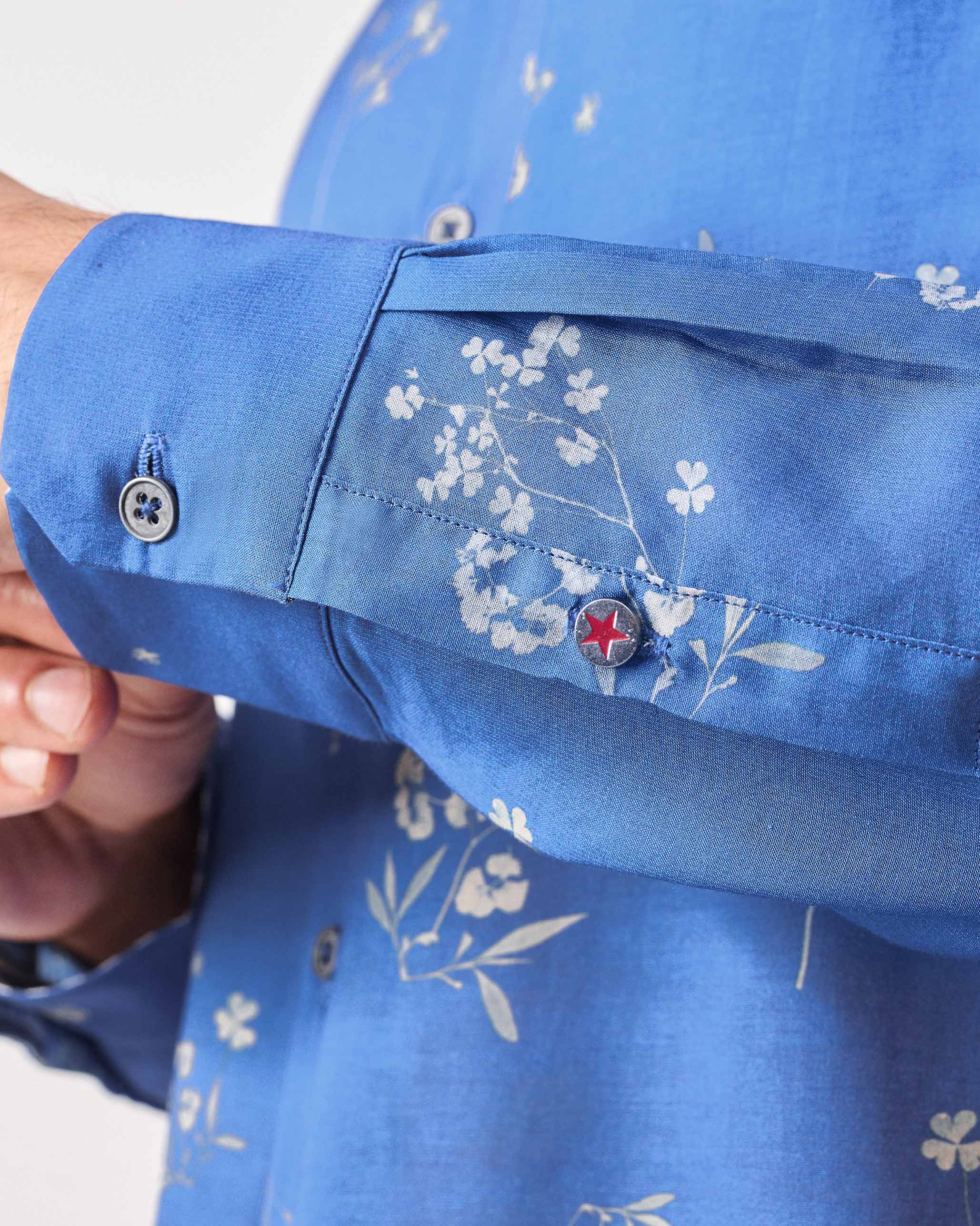 Myanmar Shirt - Navy Printed