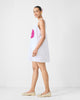 Short Racerback Dress - White & Fuchsia