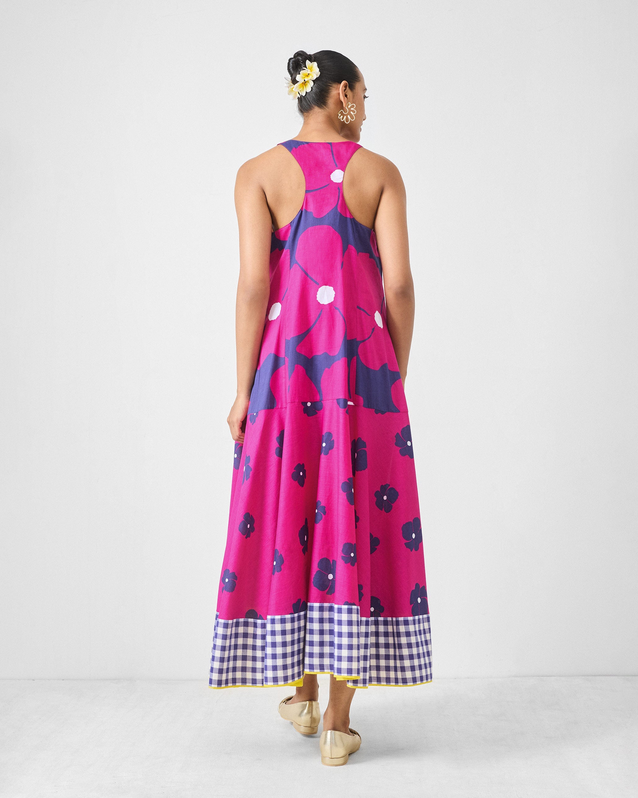 Karibu Dress - Fuchsia & Purple Printed