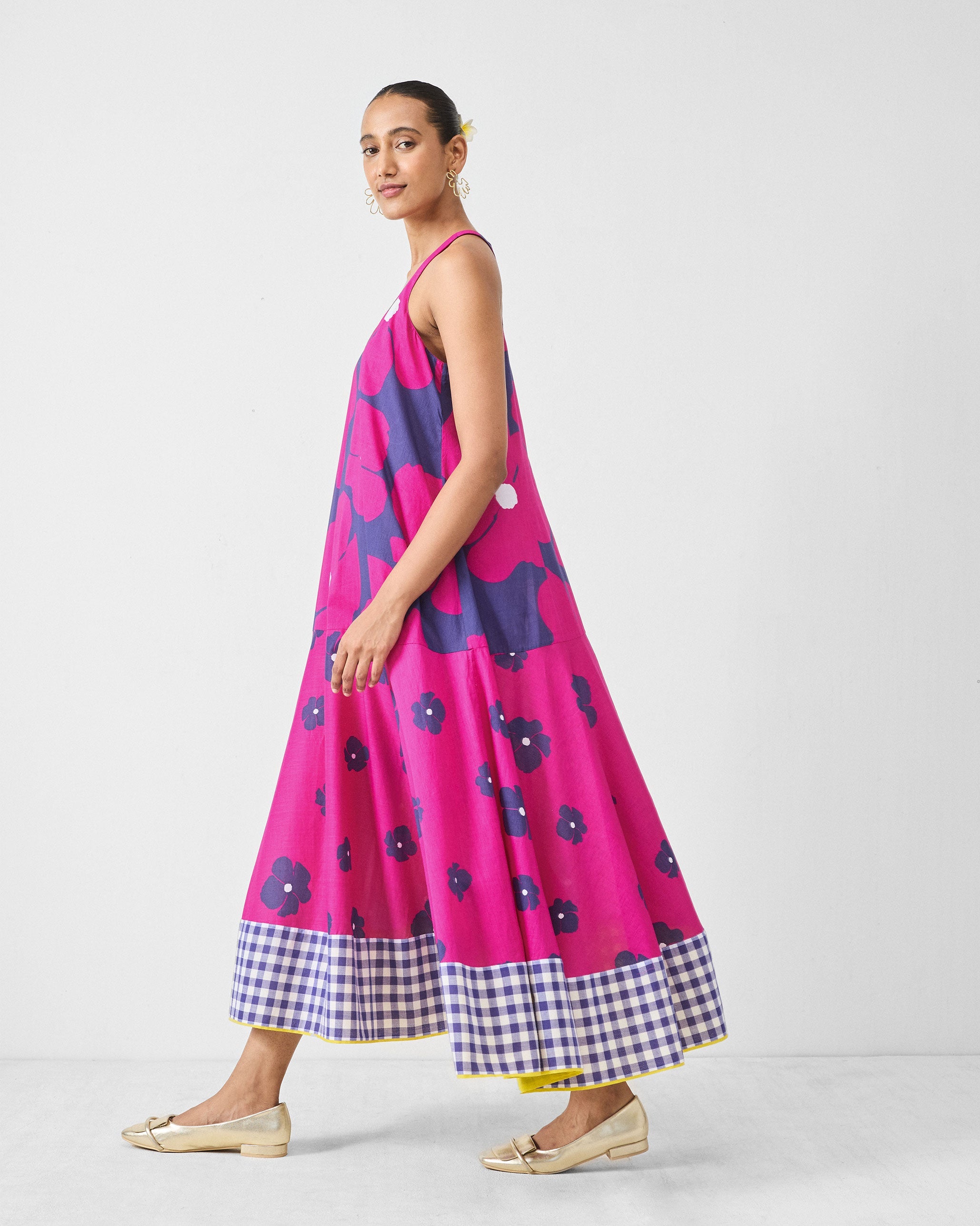 Karibu Dress - Fuchsia & Purple Printed