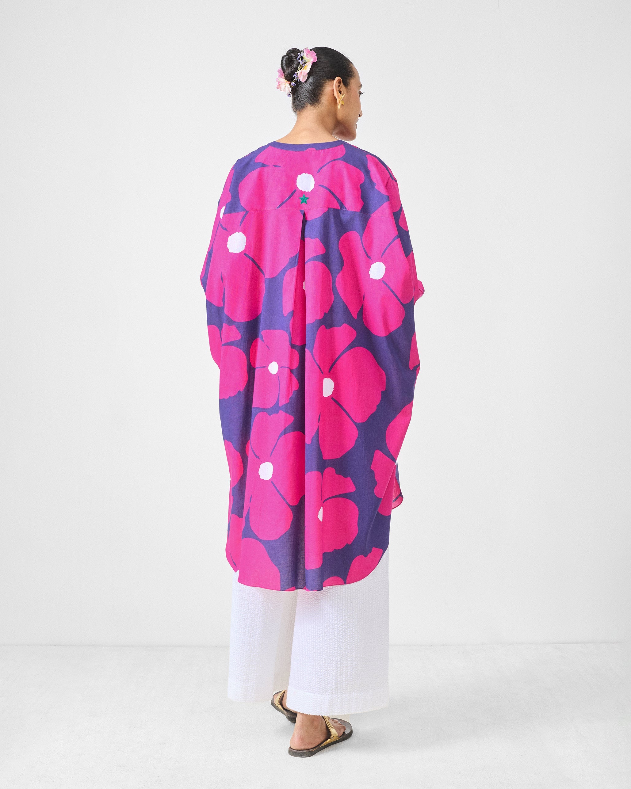 Lazy Sunday Tunic - Fuchsia & Purple Printed