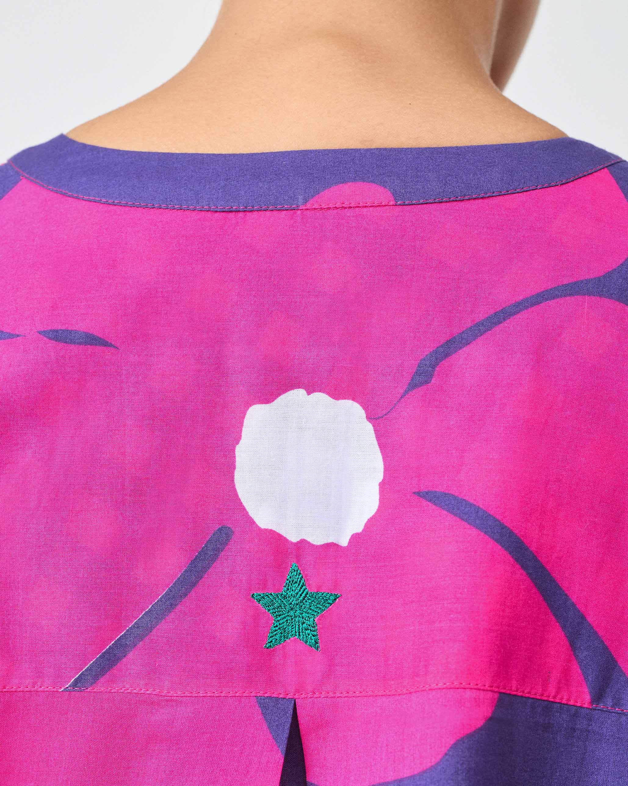 Lazy Sunday Tunic - Fuchsia & Purple Printed