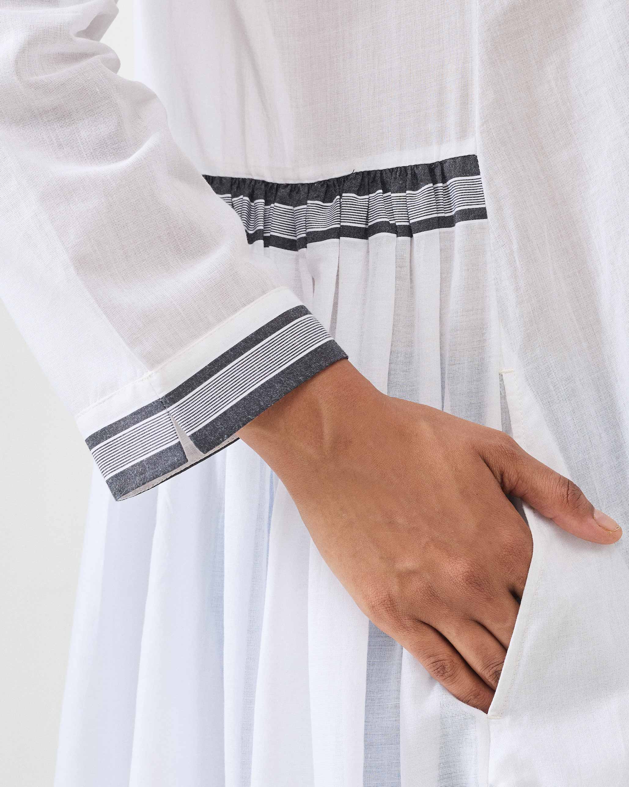 Pintuck Kurta - White