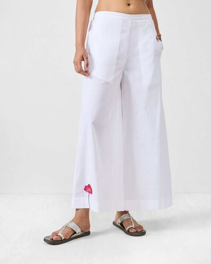 Basic Pyjama - White & Fuchsia