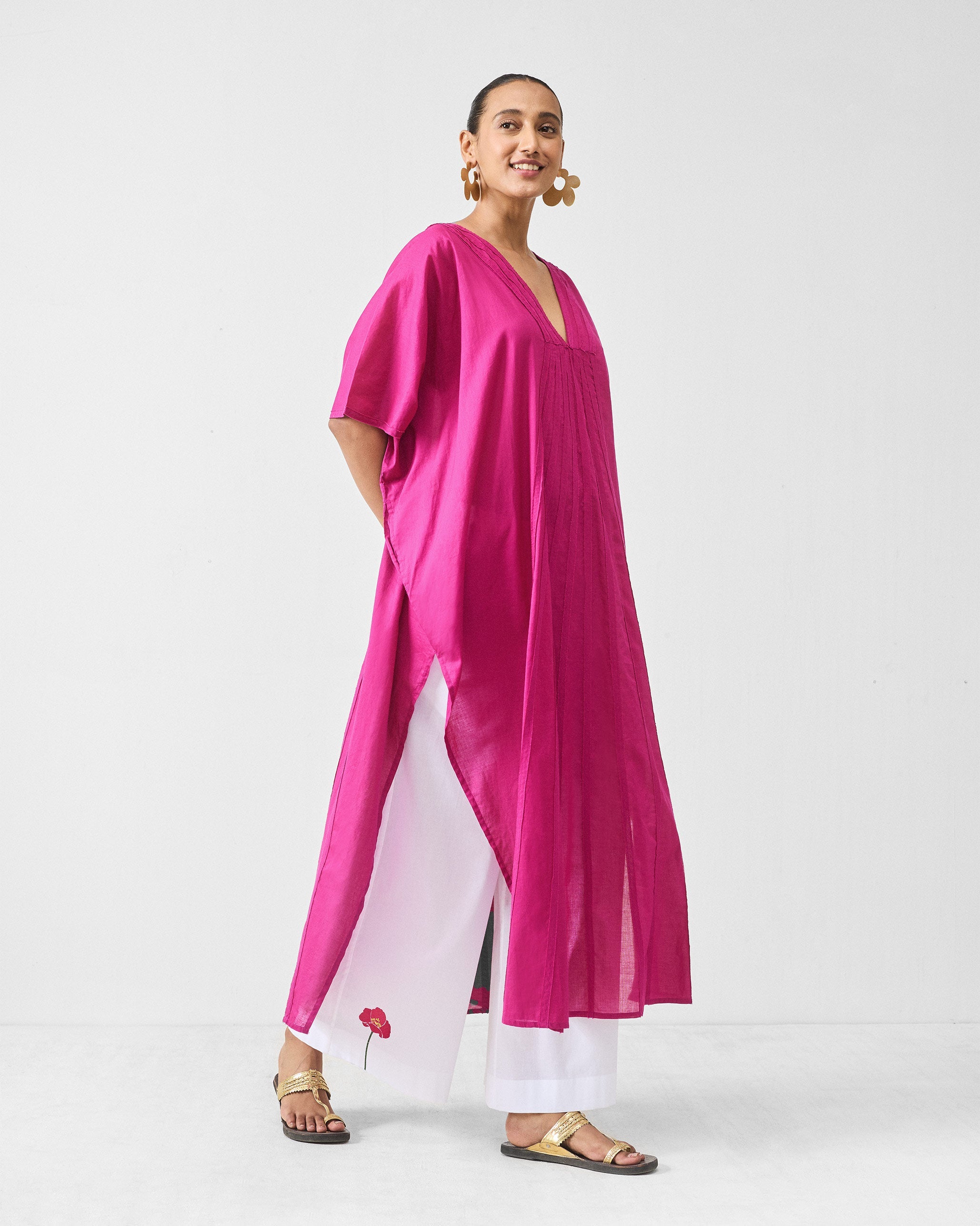 Basic Pyjama - White & Fuchsia