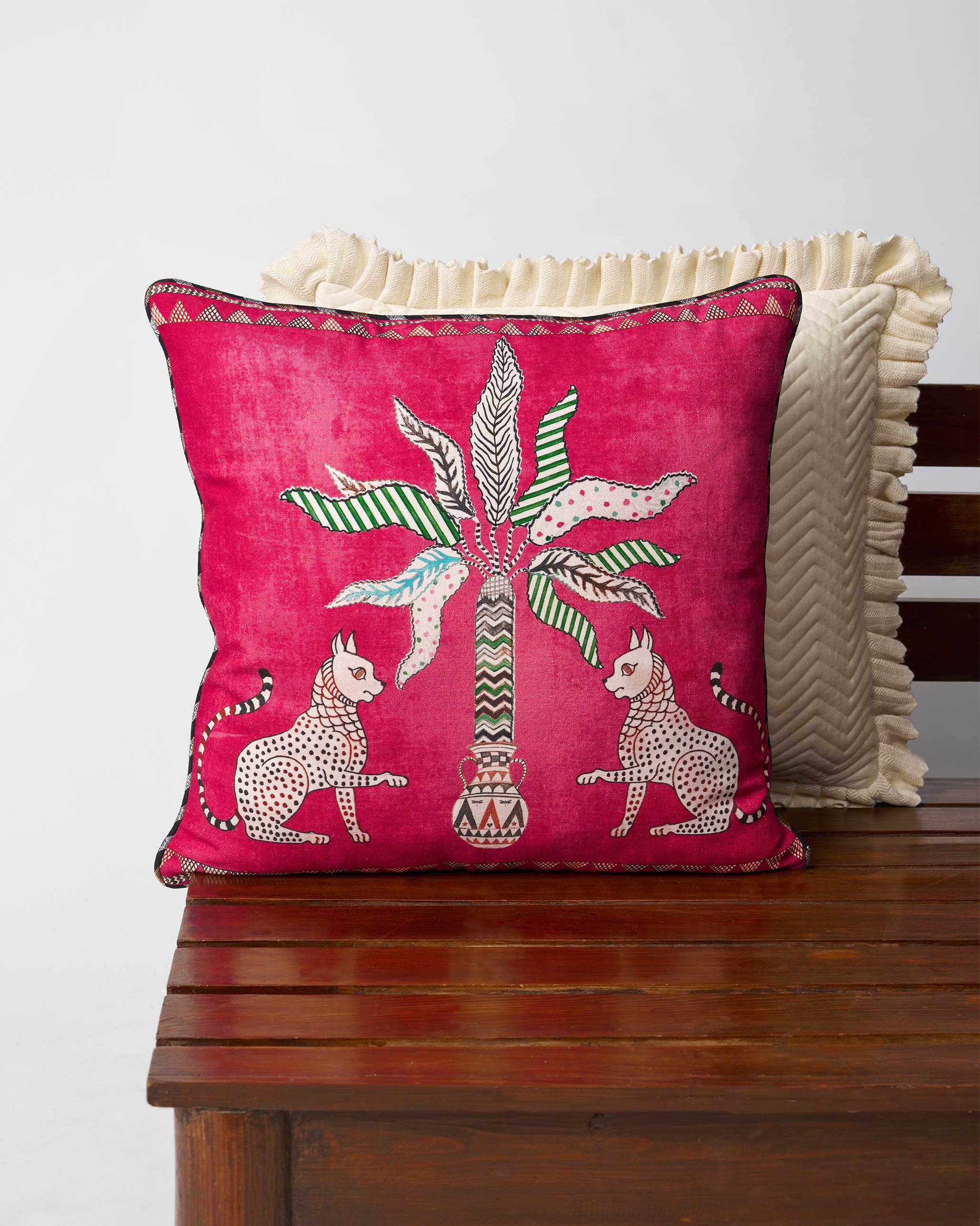 Leopard Palm Cushion Cover