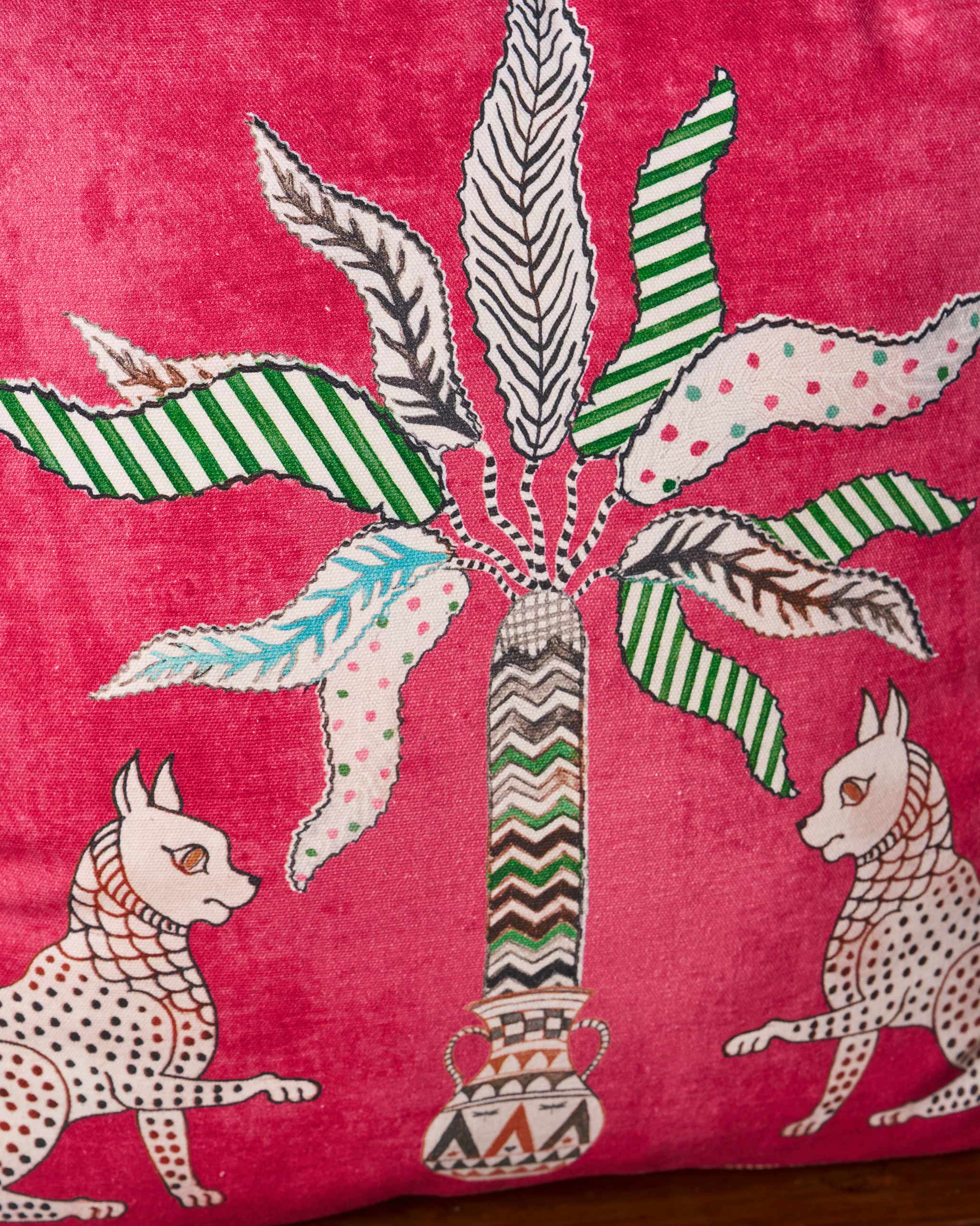 Leopard Palm Cushion Cover