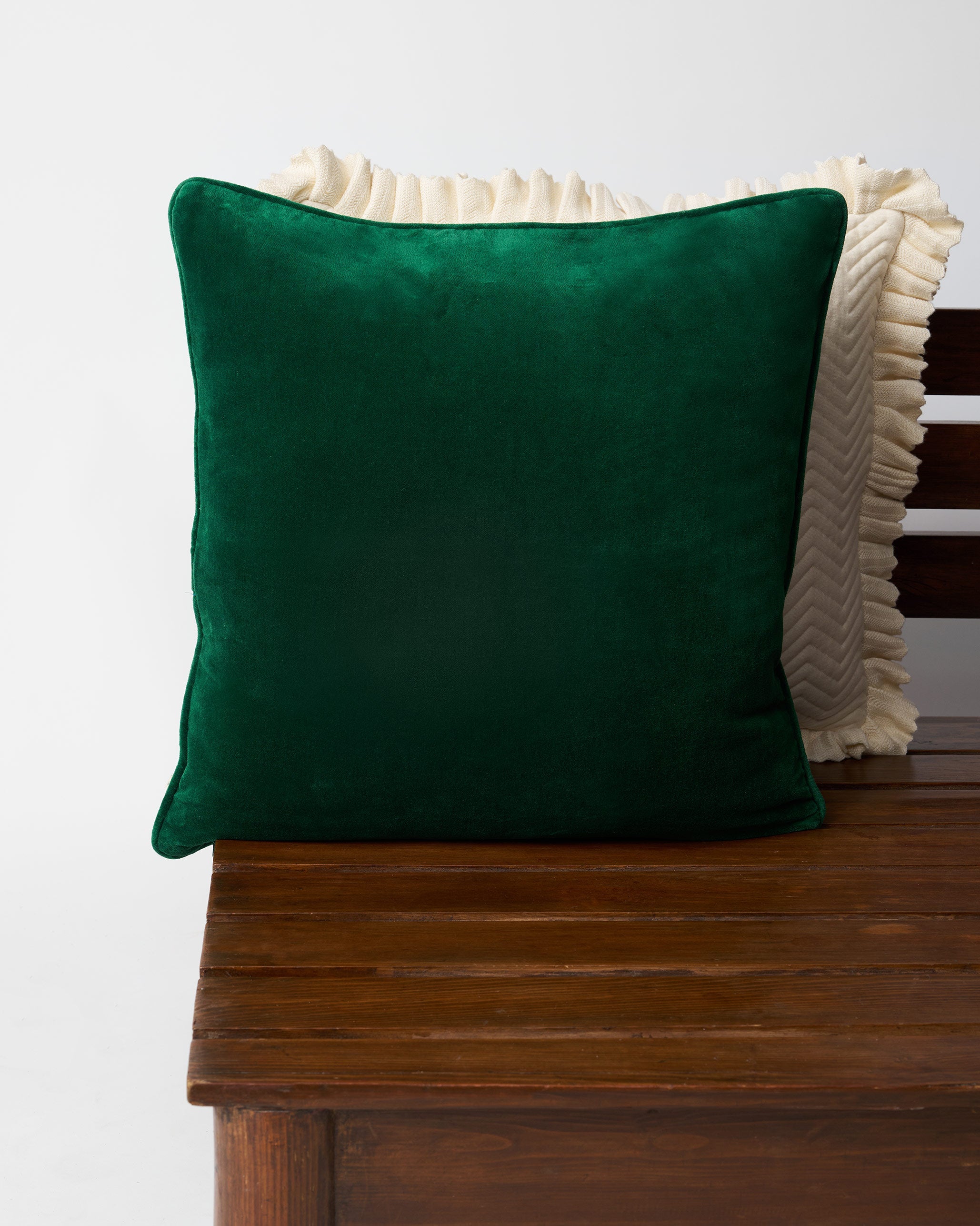 Palm Shimmer Cushion Cover - Green