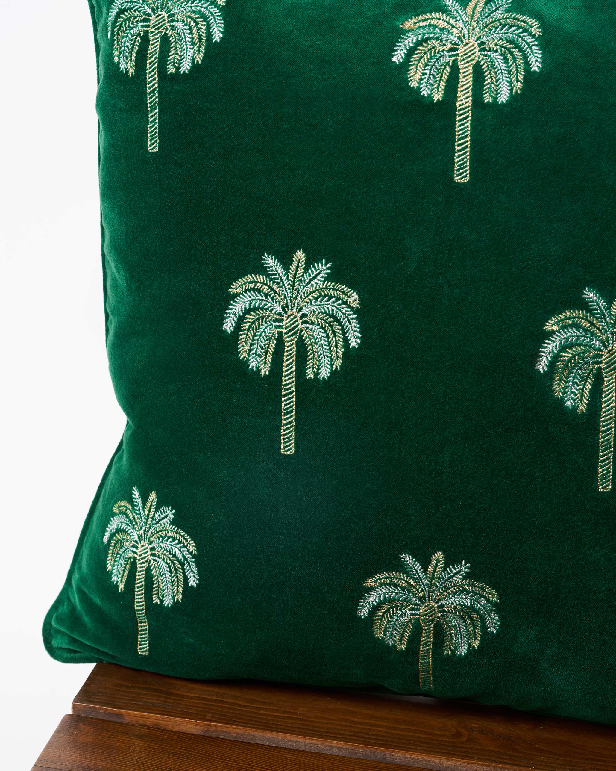 Palm Shimmer Cushion Cover - Green
