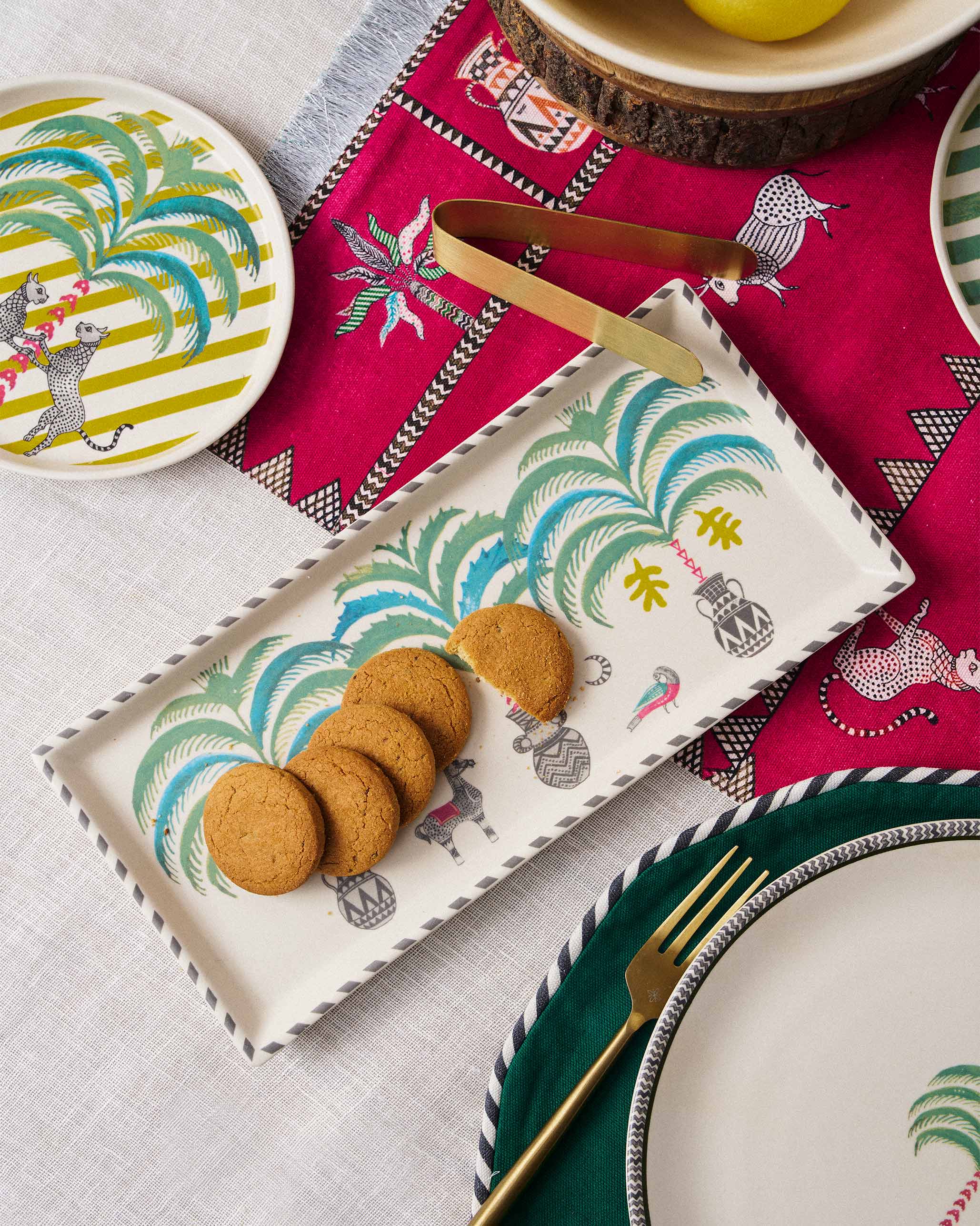 Indus Cookie Tray with Tong