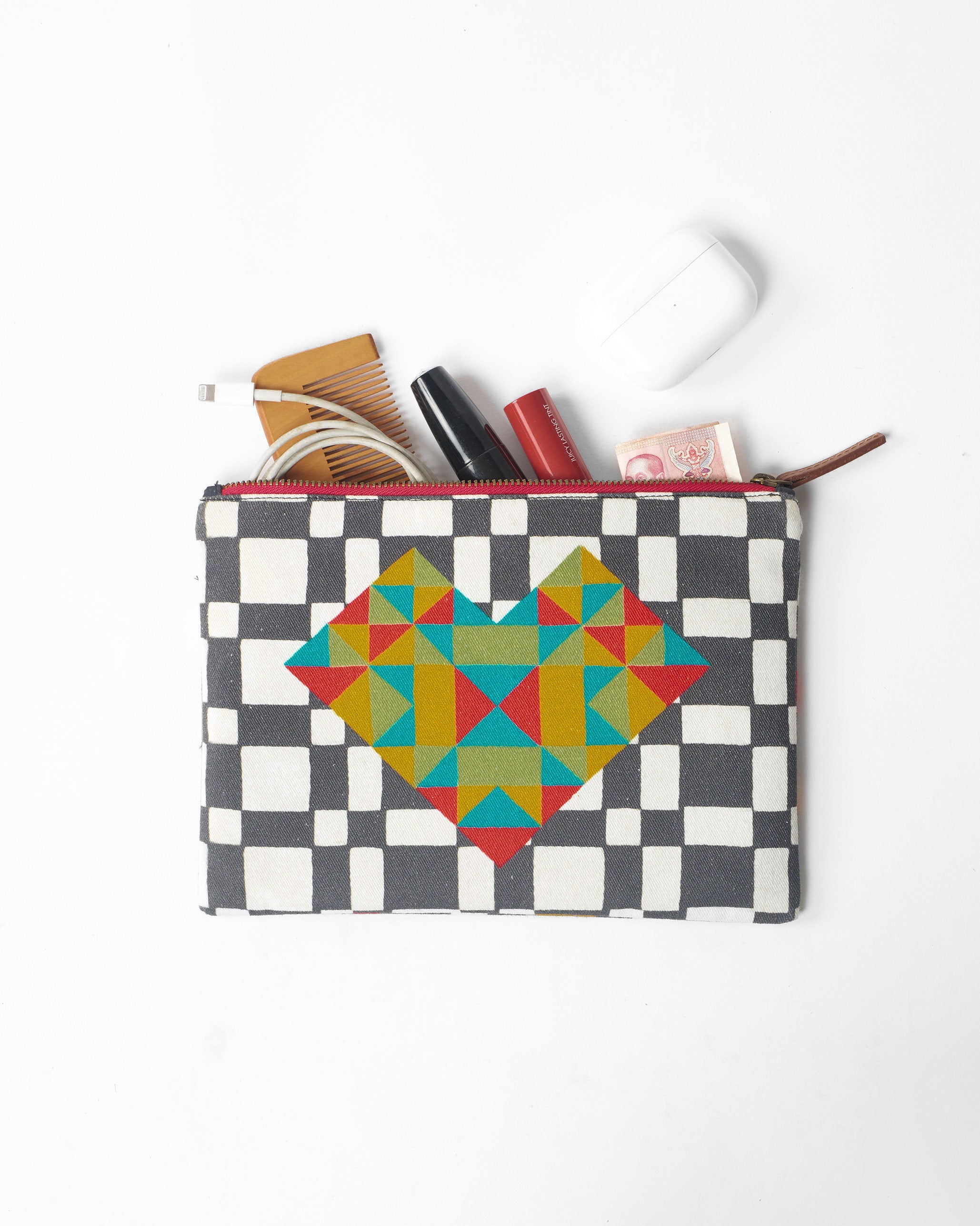 Abstract Heart Pouch - Multicolor