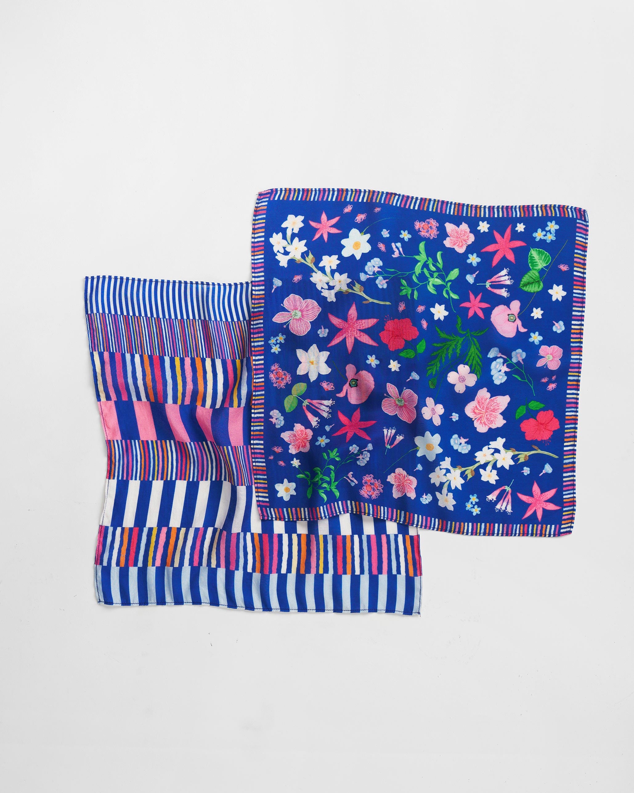 Ambar Pocket Square - Blue & Pink