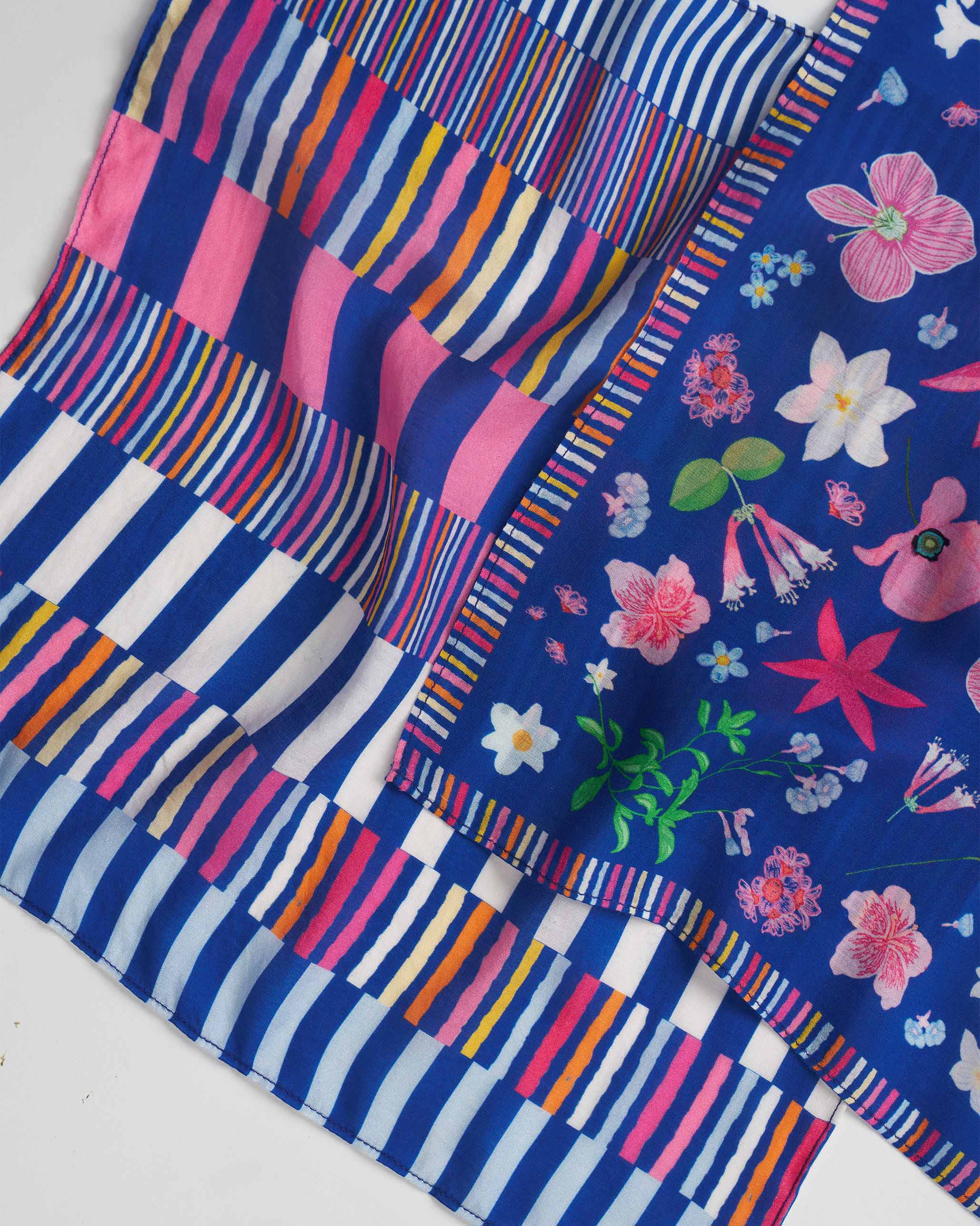 Ambar Pocket Square - Blue & Pink