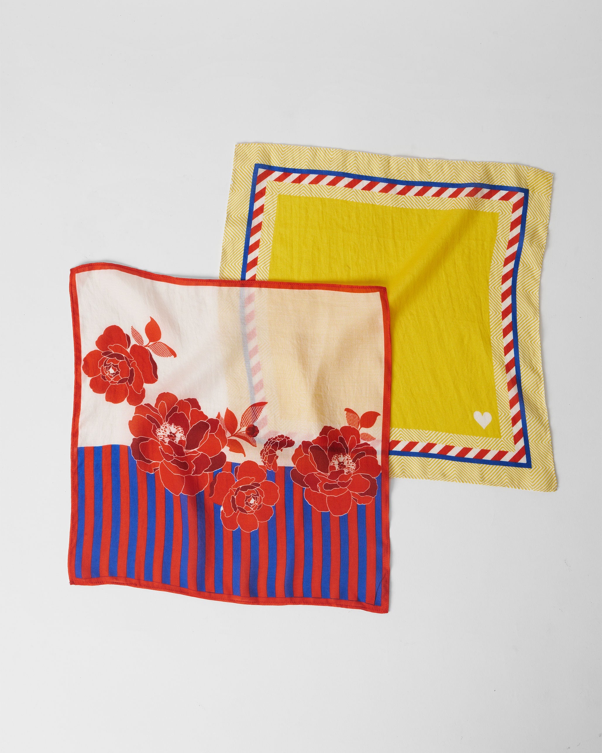Bloom Pocket Square - Yellow & Red