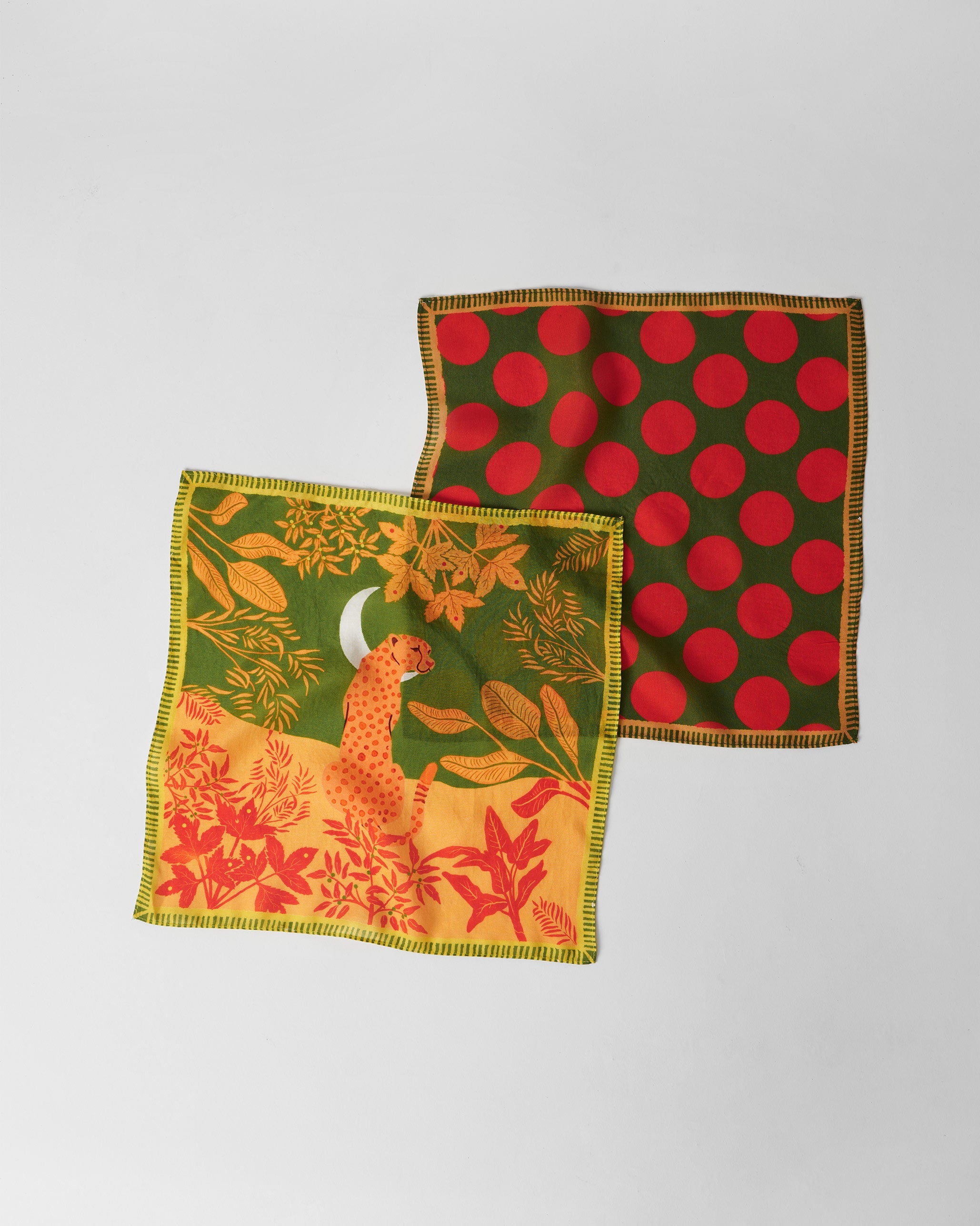 Arka Pocket Square - Olive & Red