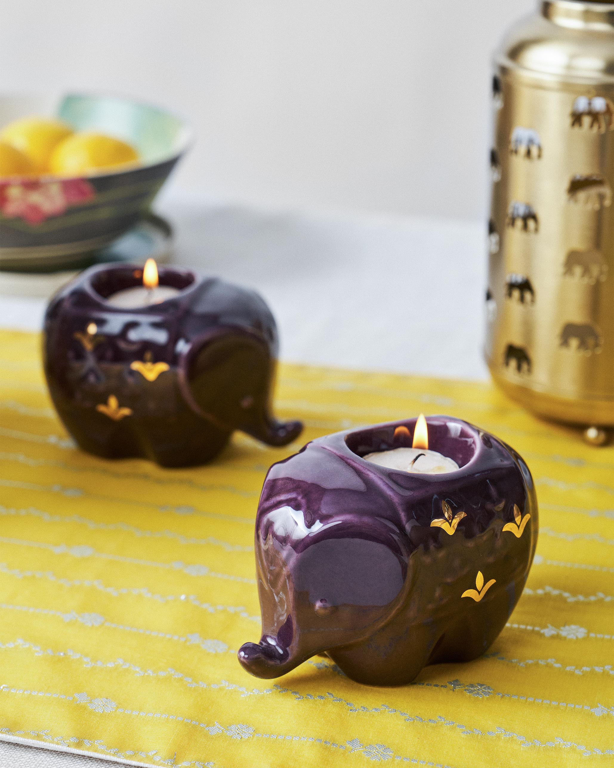 Ele Votive Set of 2 - Purple
