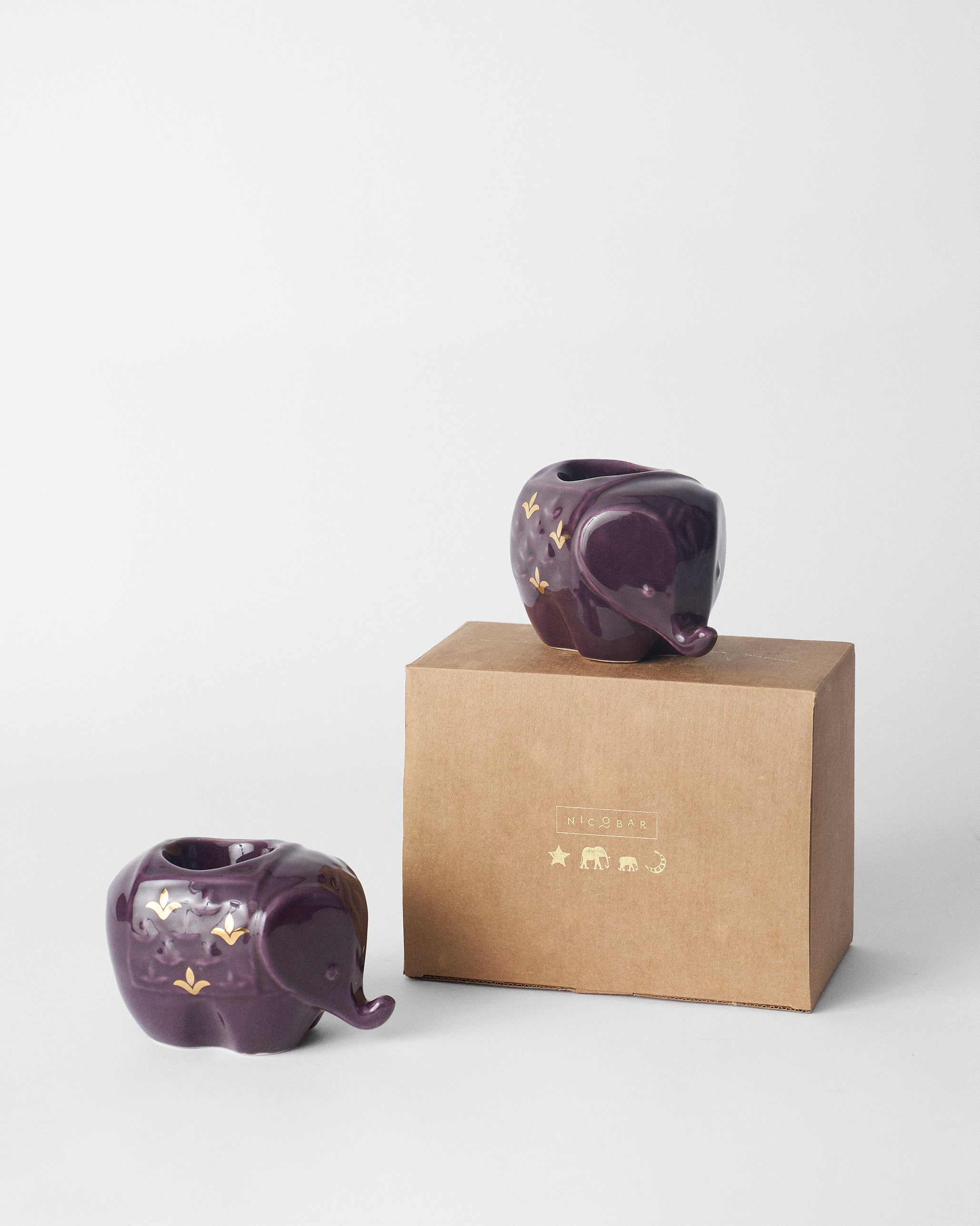 Ele Votive Set of 2 - Purple