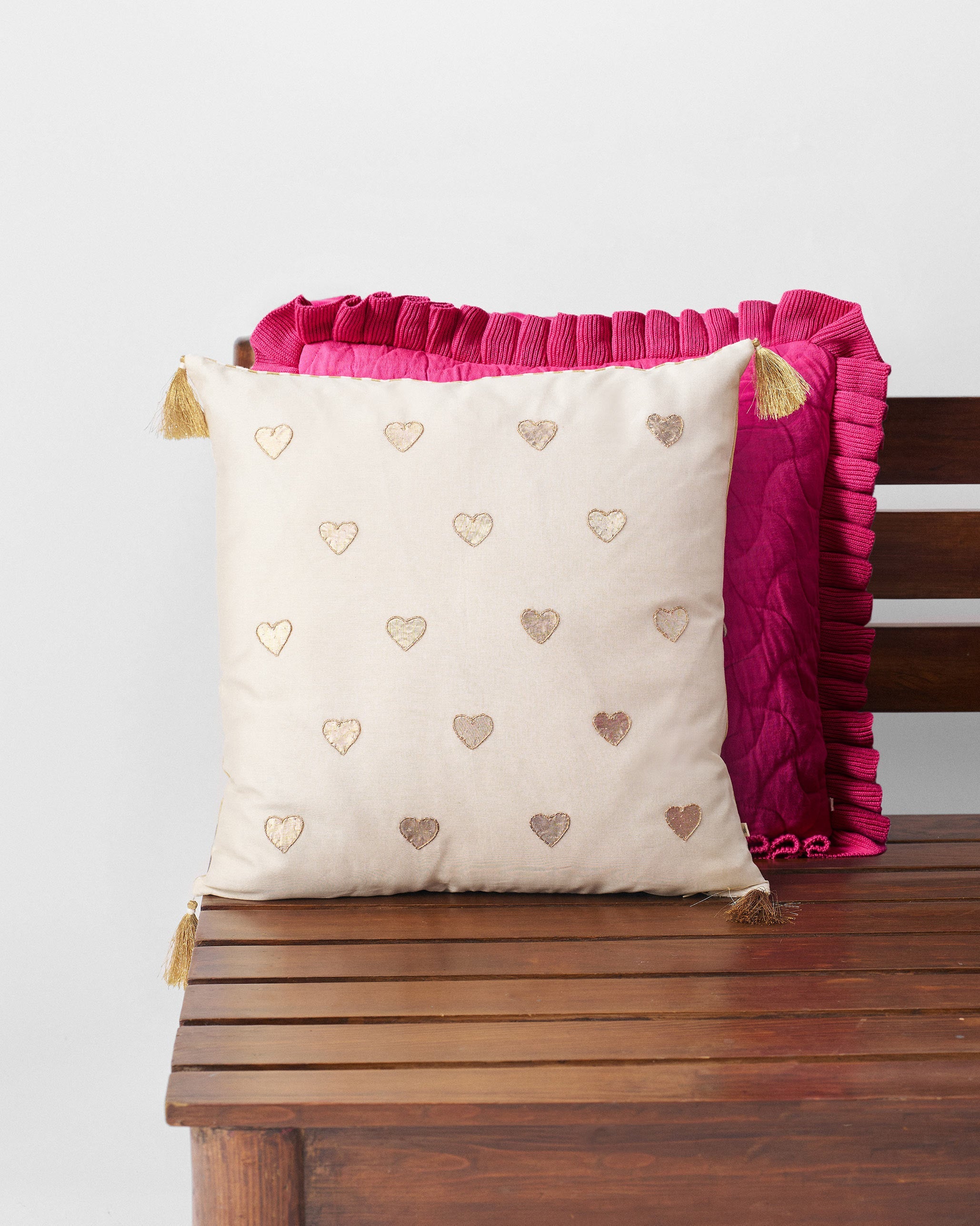 Heart Gota Cushion Cover