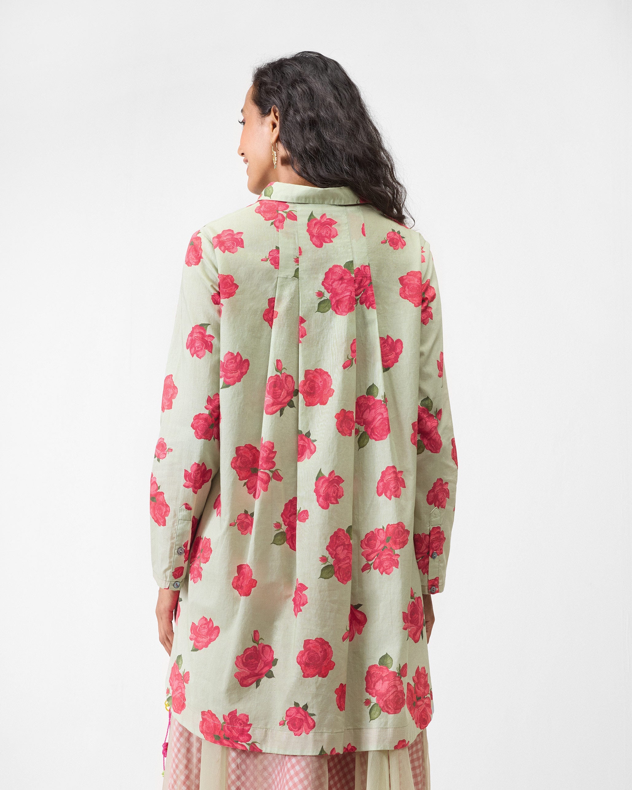 High Low Shirt - Mint & Watermelon Print