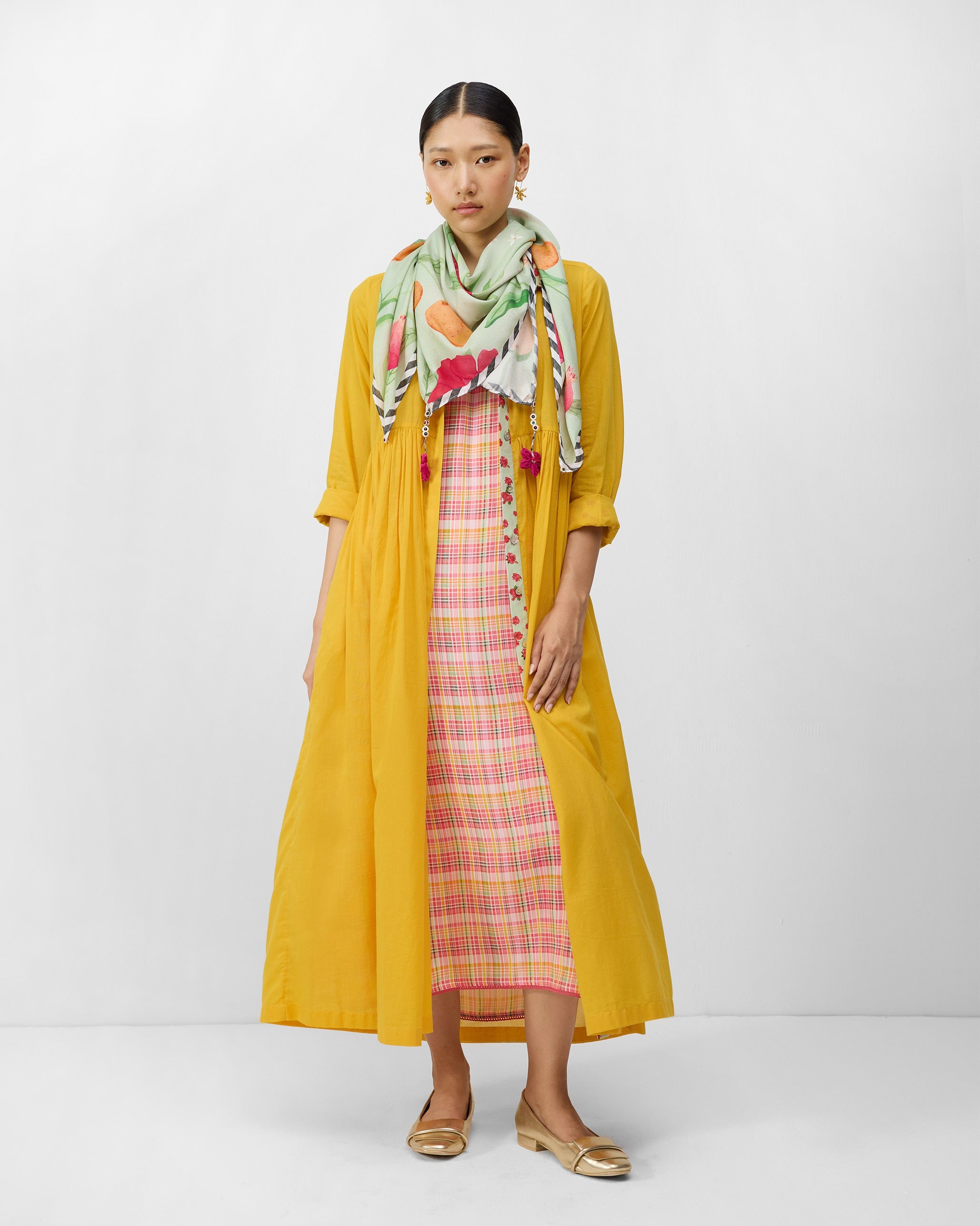 Aurora Dress with Slip - Turmeric Yellow