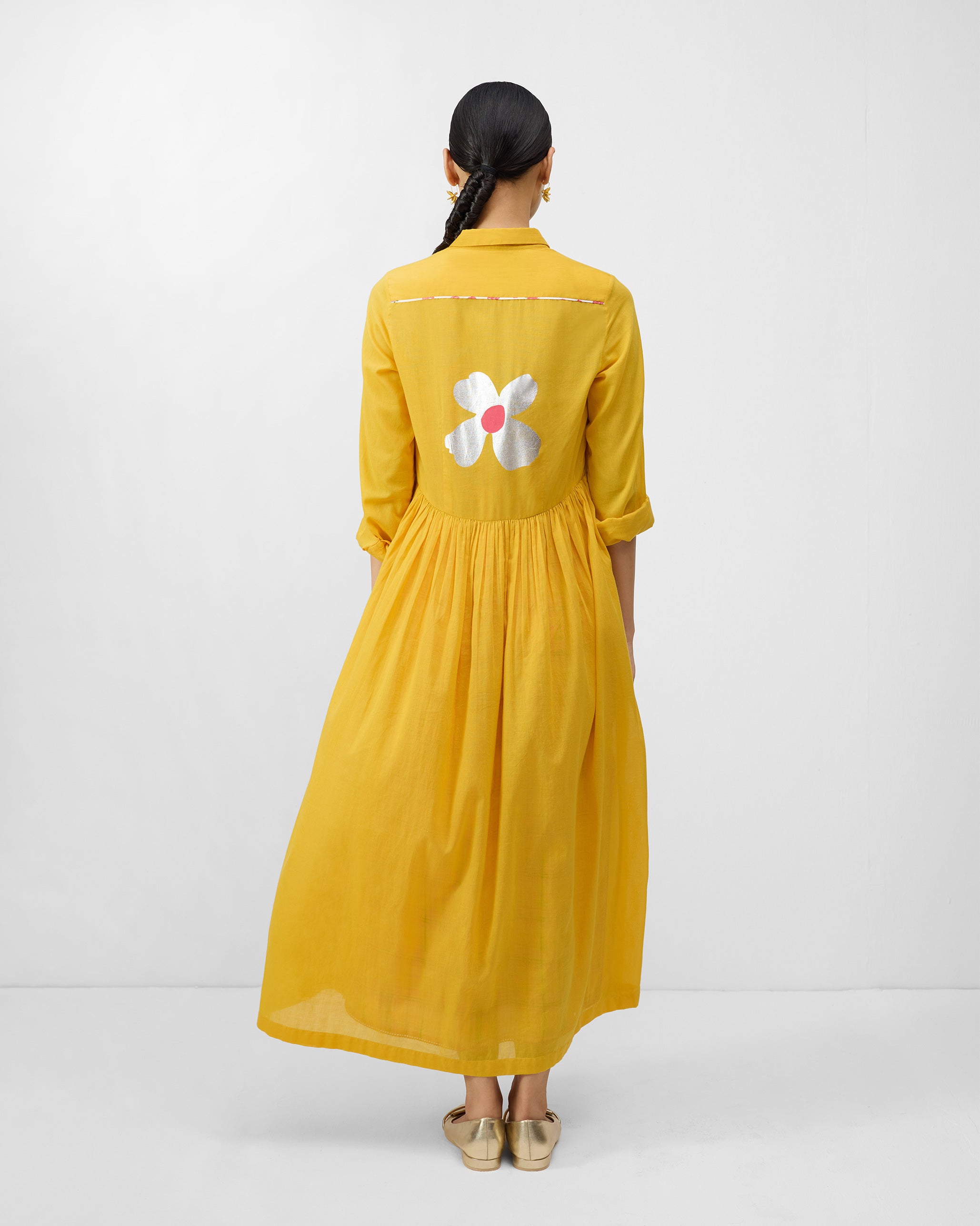 Aurora Dress with Slip - Turmeric Yellow